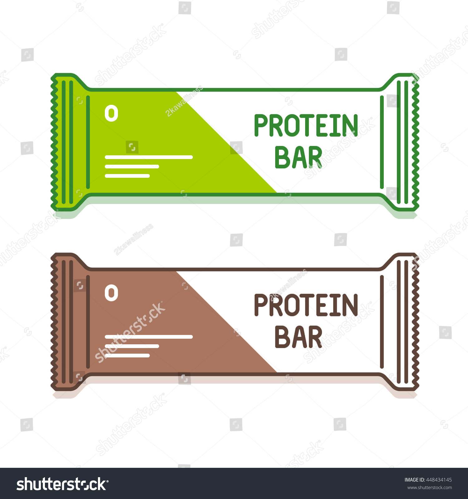 Protein Bar Green Brown Pack Organic Stock Vector Royalty Free