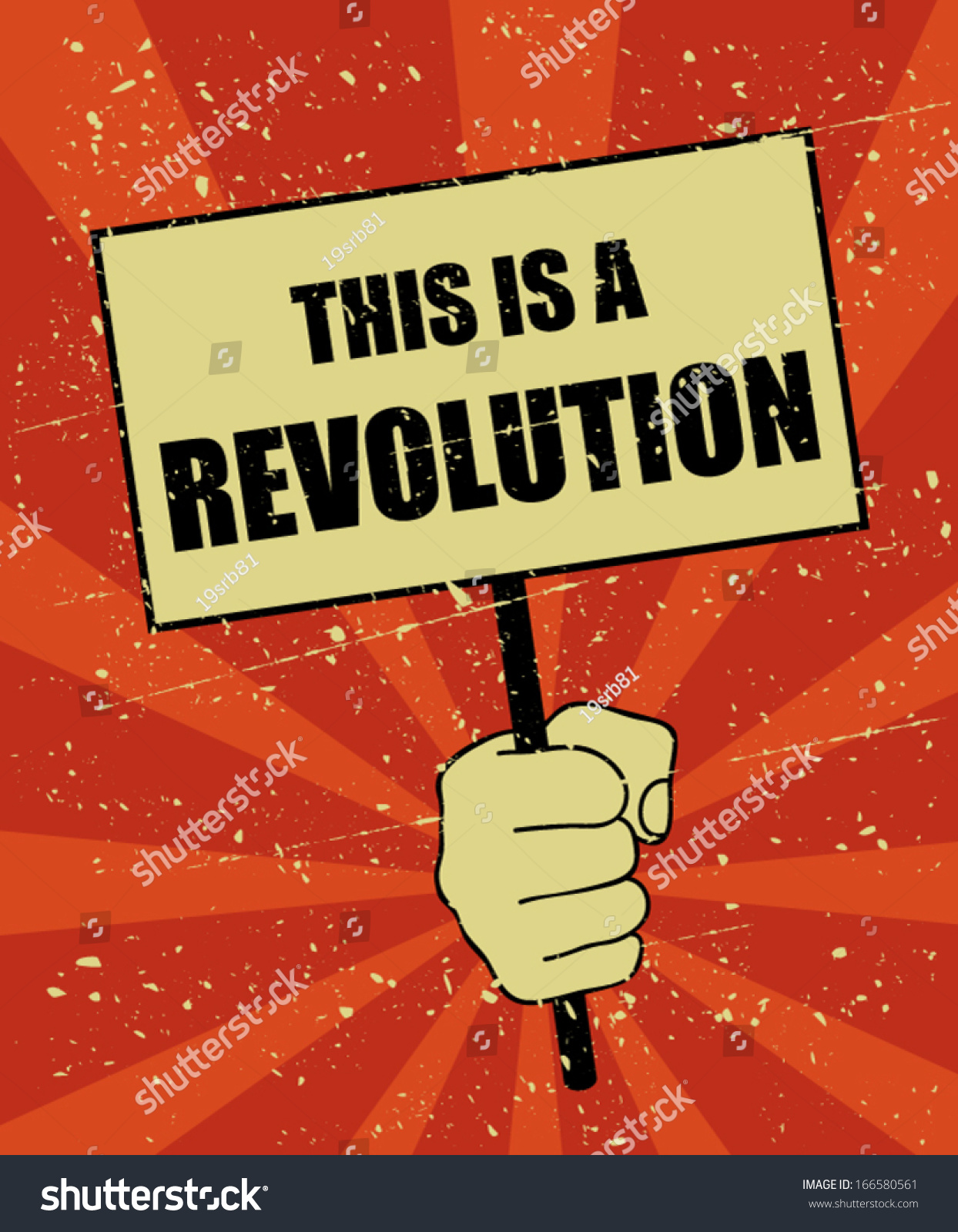 Protest Sign And Hand Stock Vector Illustration 166580561 : Shutterstock