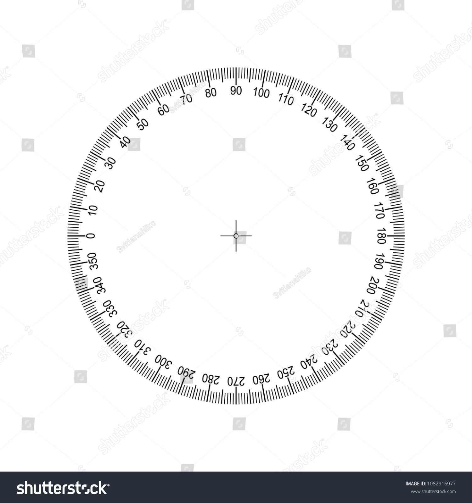 Protractor 360 Degrees Measuring Circle Scale Stock Vector (Royalty ...