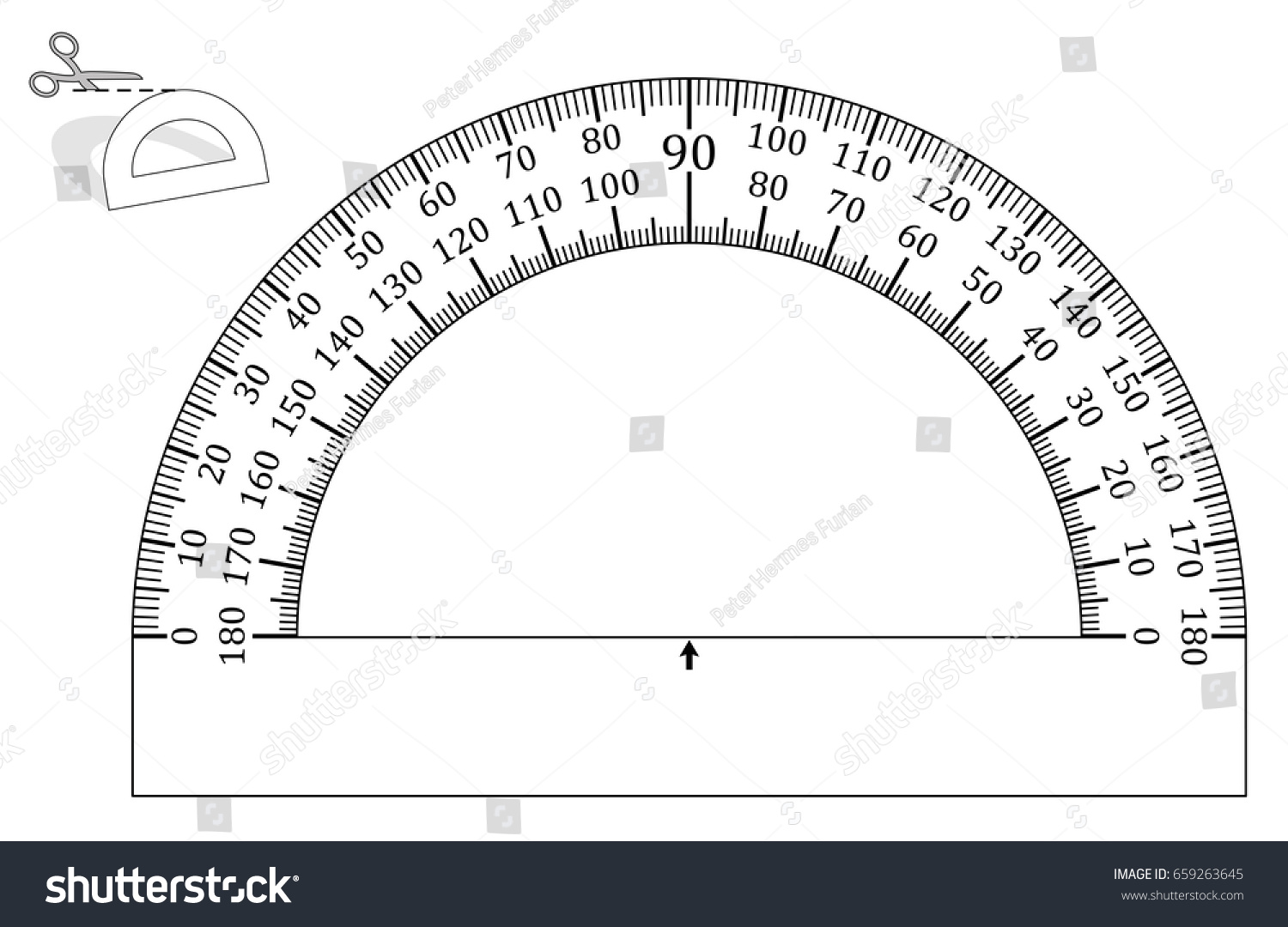 Protractor Paper Model Cut Out Print Royalty Free Stock Image