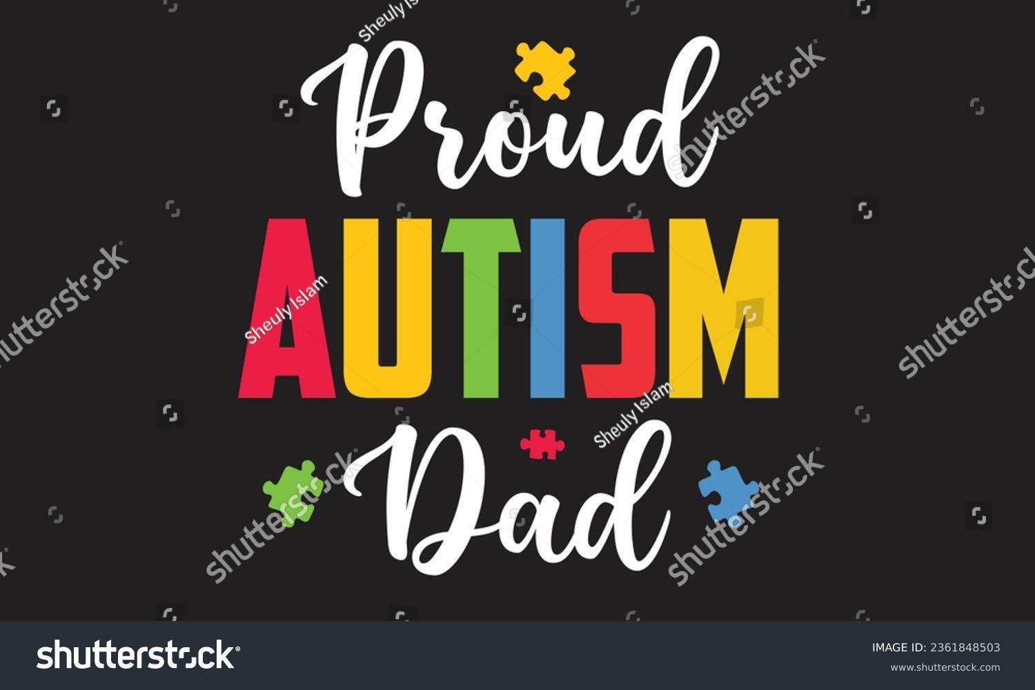 SVG of Proud Autism Dad T-Shirt Design svg