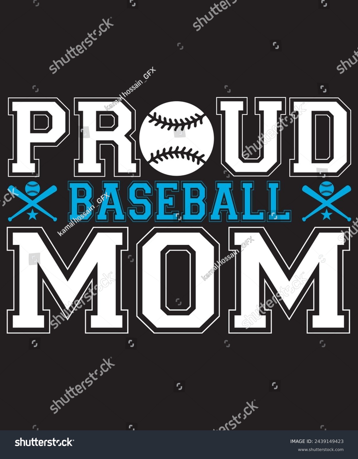 SVG of proud baseball mom t-shirt design. vector illustration. svg