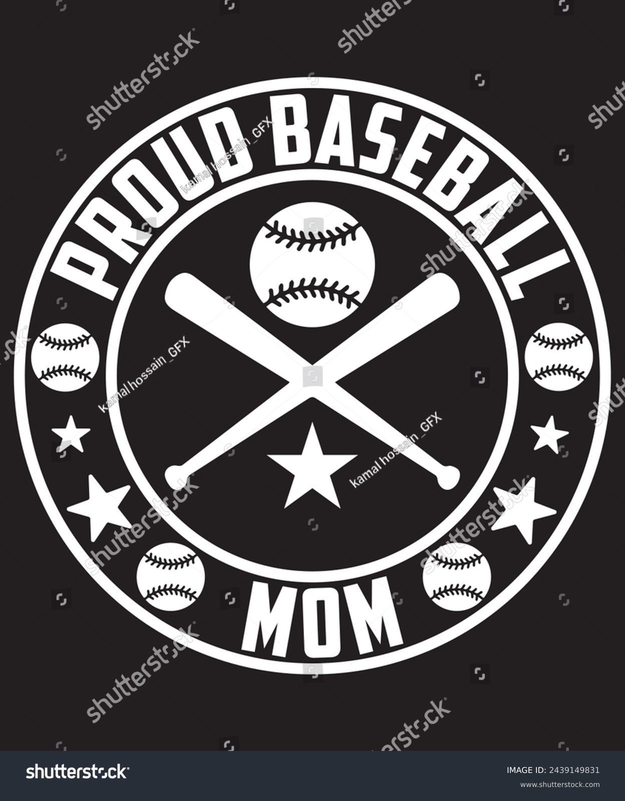 SVG of proud baseball mom t-shirt design. vector illustration svg