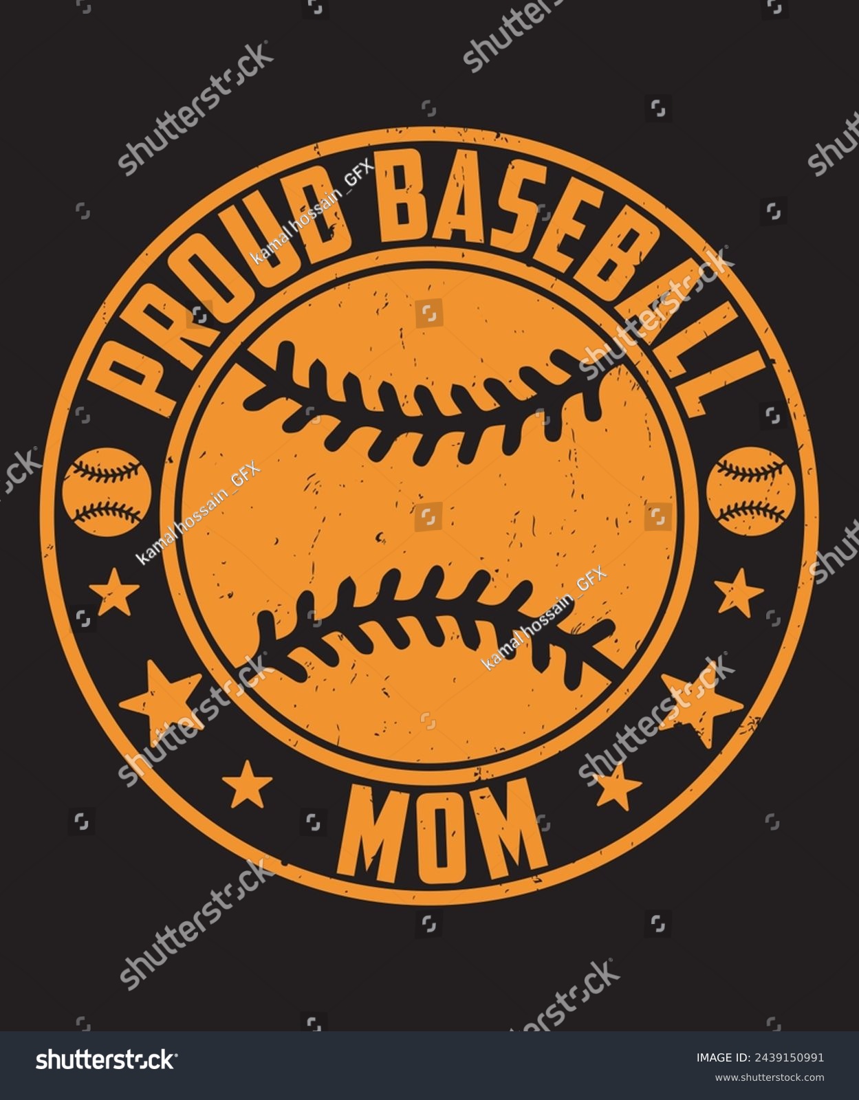 SVG of proud baseball mom t-shirt design. vector illustration svg
