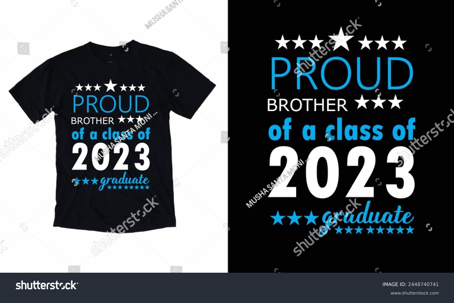 SVG of Proud Brother Of A Class Of 2023 graduate T -Shirt Design svg
