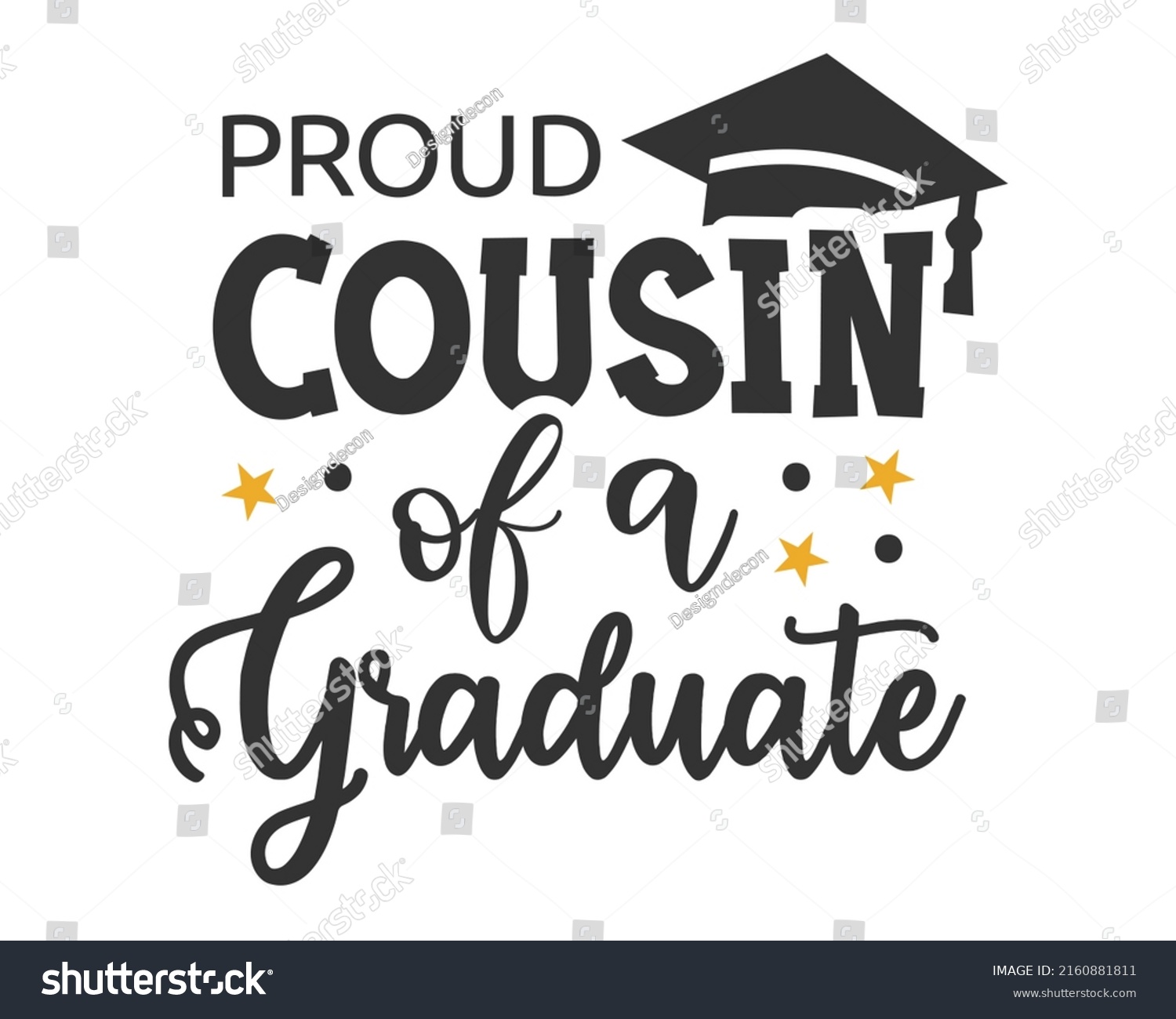 SVG of Proud Cousin of a graduate - Graduation quote Typography with symbol on white Background svg