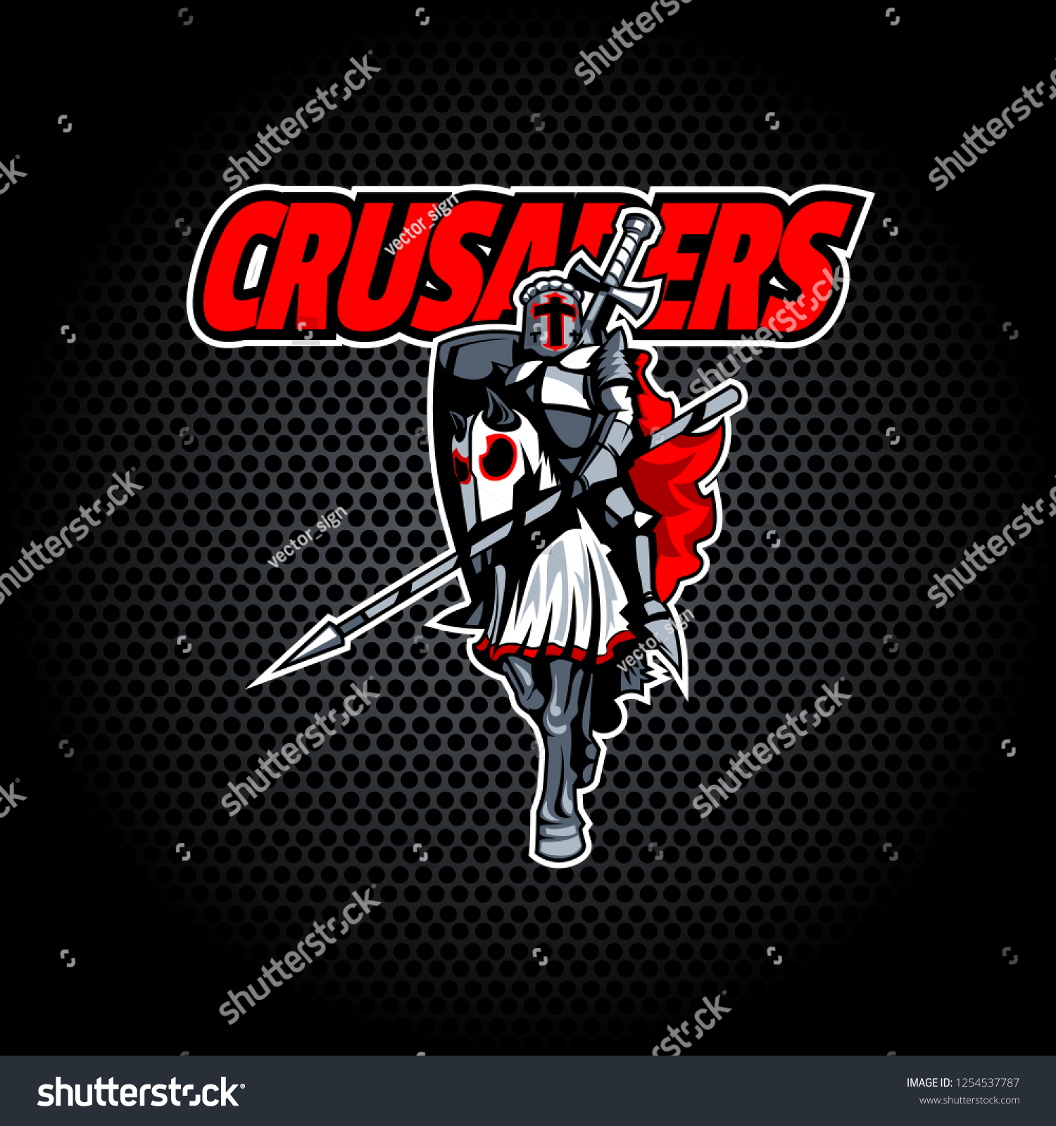 Proud Crusader Knight On Horseback Stock Vector (Royalty Free ...