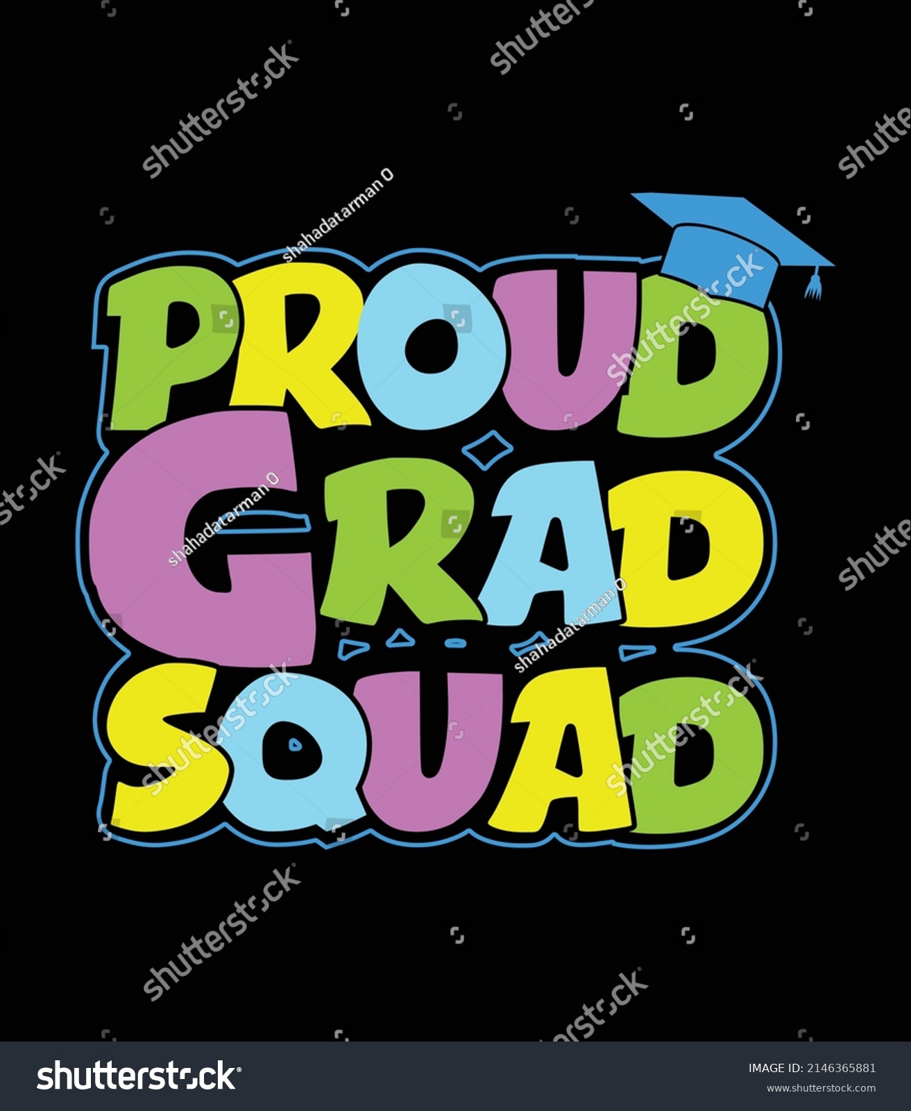 SVG of proud grad squad. Graduation t-shirt design. svg