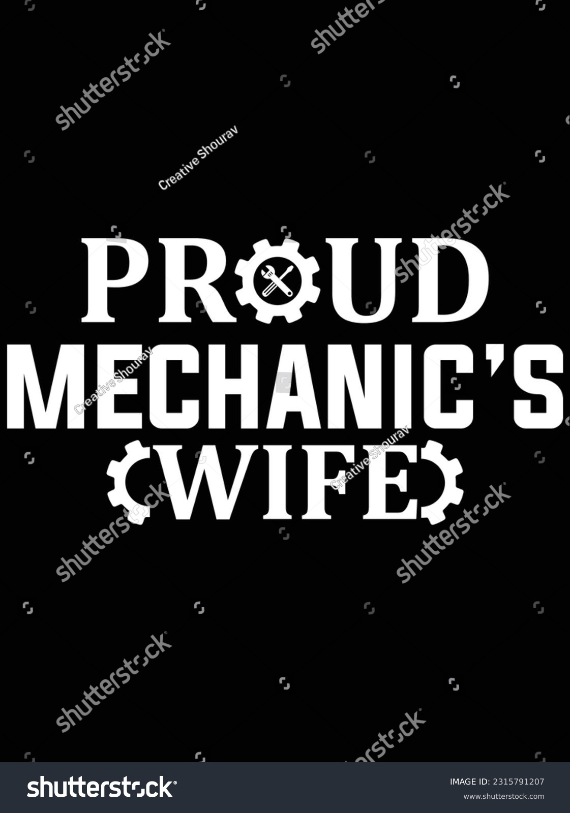 SVG of Proud mechanic's wife vector art design, eps file. design file for t-shirt. SVG, EPS cuttable design file svg