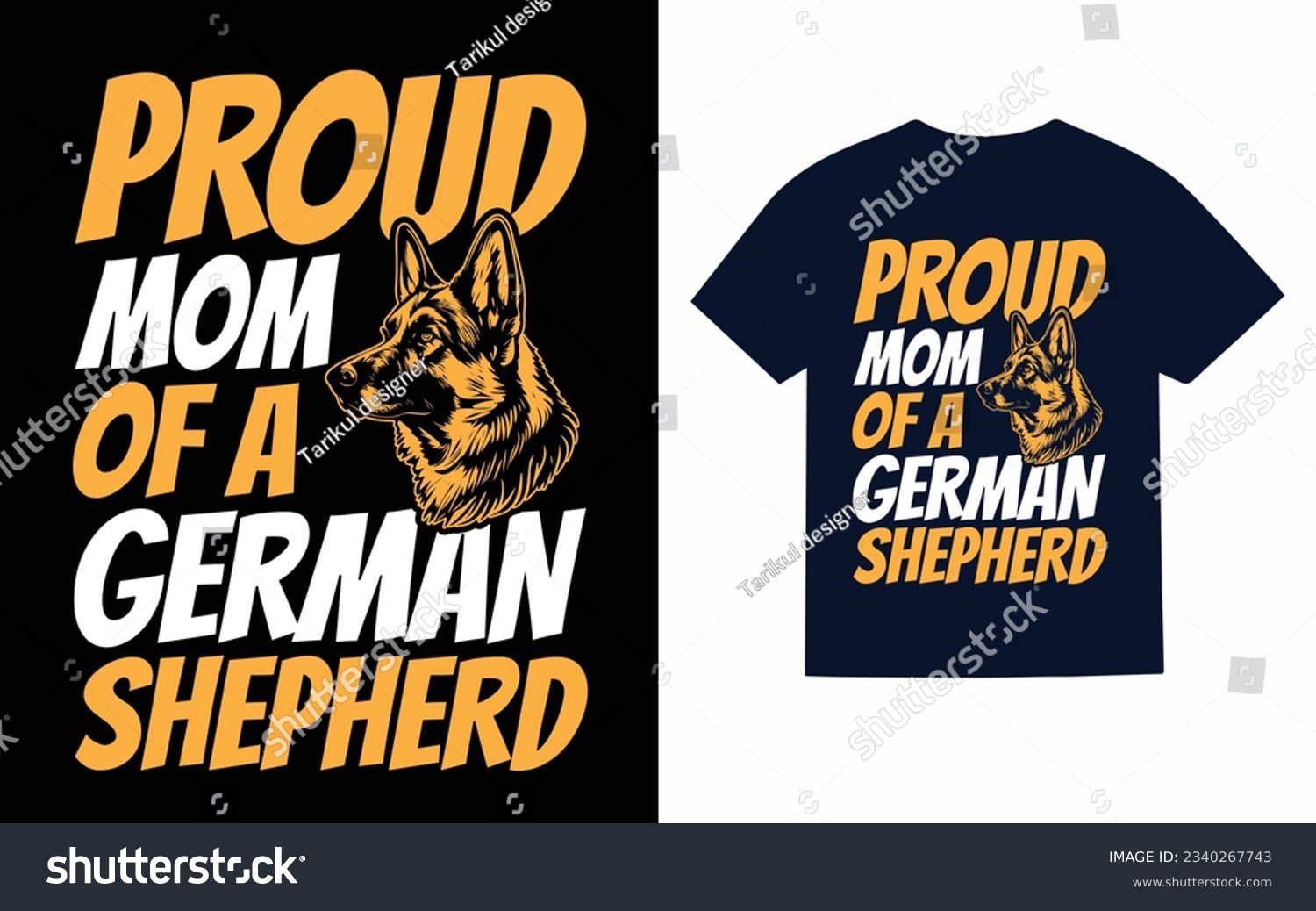 SVG of proud mom of a german shepherd, shepherd dog t shirt design svg