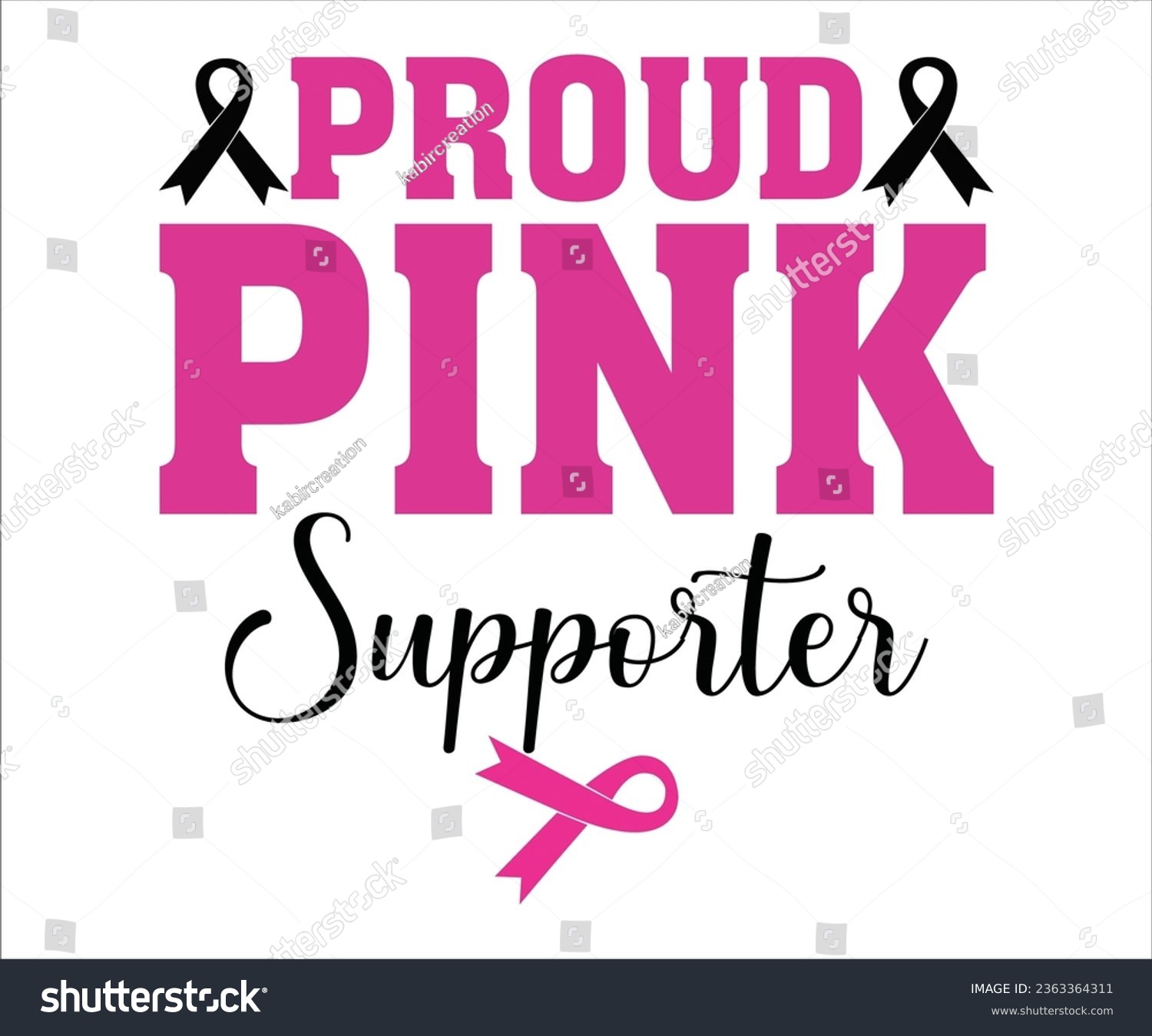 SVG of Proud Pink Supporter T-shirt, Cancer Saying T-shiet, Breast Cancer SVG, Cut File For Cricut, Cancer Funny Quotes, Cancer Shirt svg