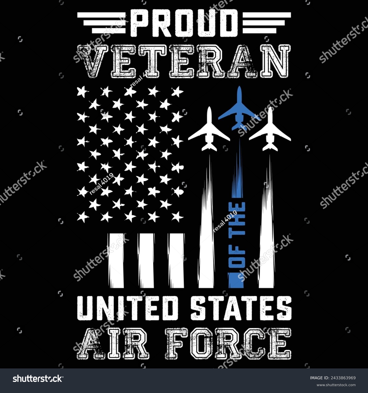 SVG of Proud veteran Of the inited states Air Force t-shirt design,Proud Air Force svg,Cricut  Silhouette cut files,American Flag, Distressed US Flag svg