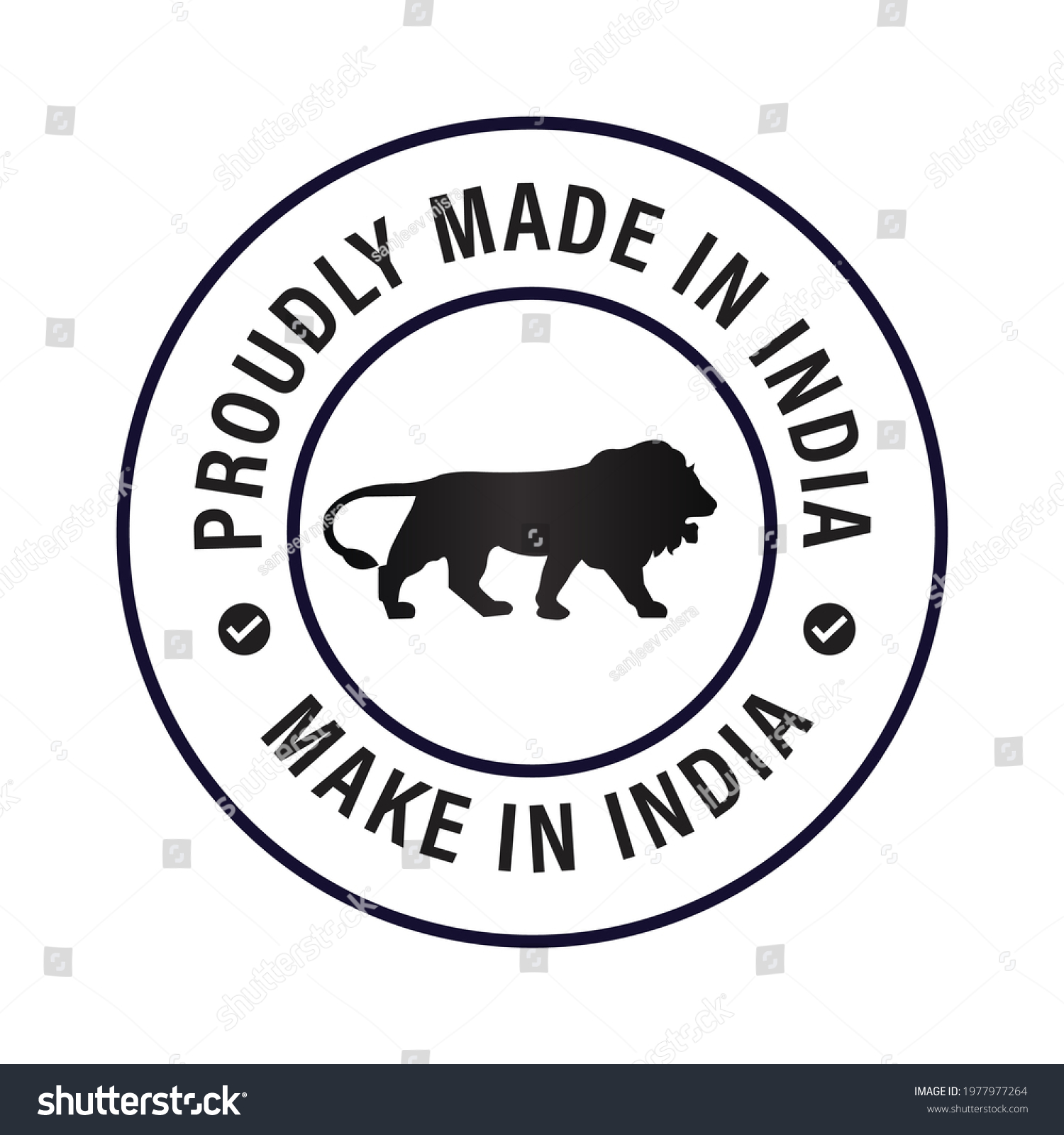 Proudly Made India Make India Vector Stock Vector (Royalty Free ...