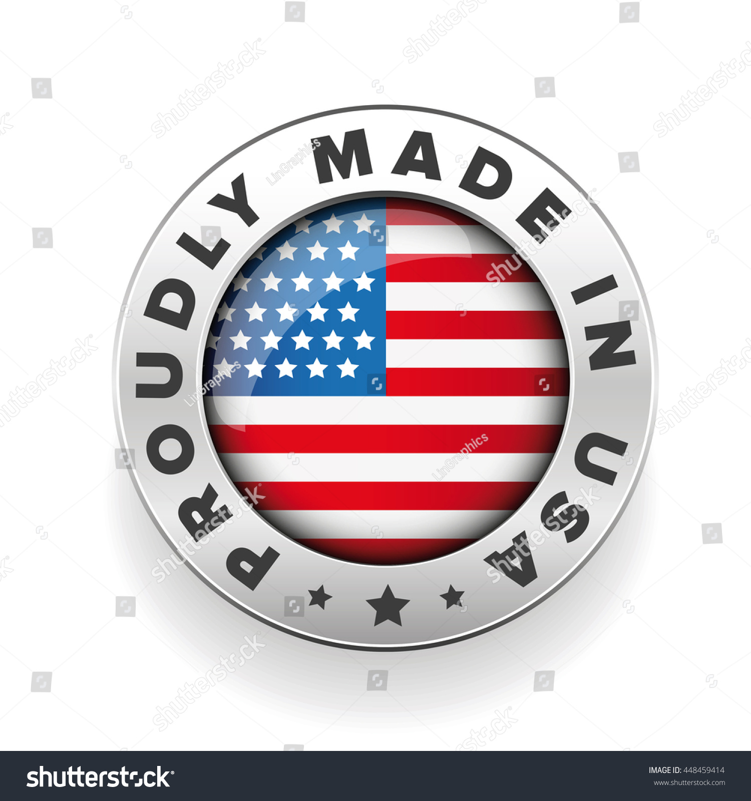 Proudly Made Usa Vector Button Stock Vector Royalty Free 448459414