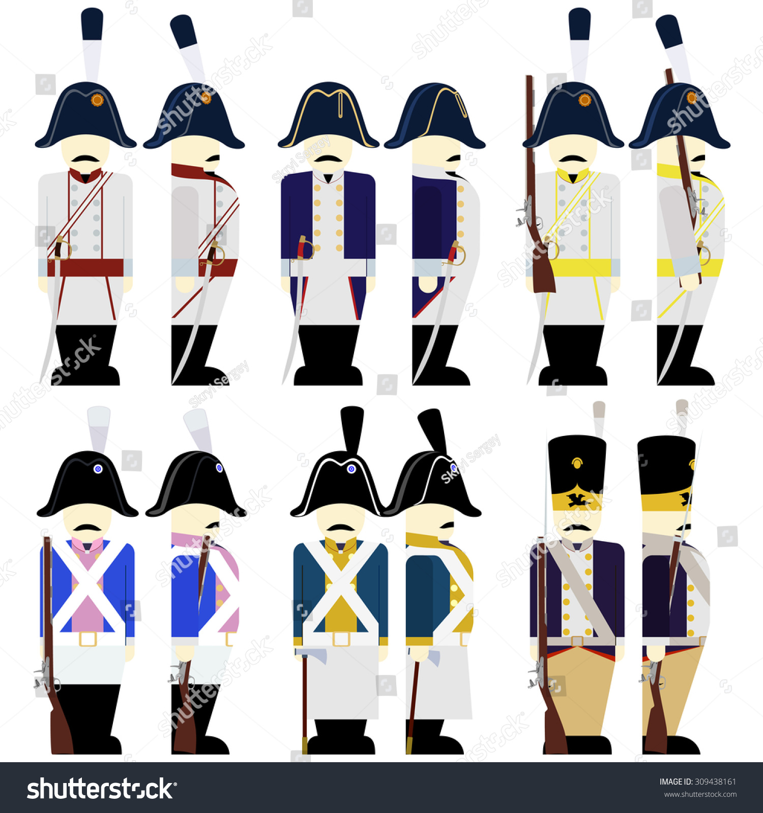 Prussian Army Soldiers Uniforms Weapons Were Stock Vector (Royalty Free ...