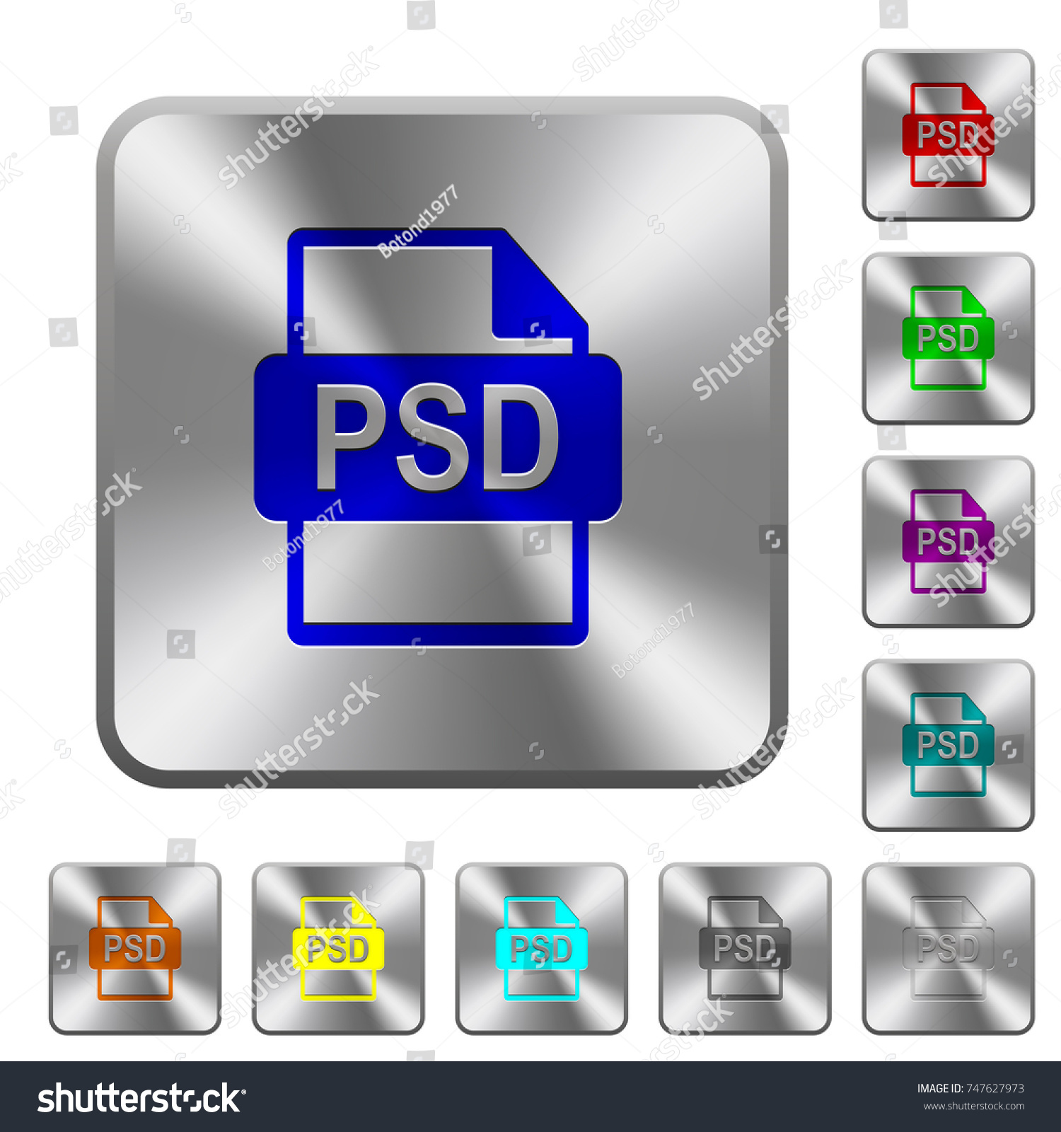 Psd File Format Engraved Icons On Stock Vector Royalty Free