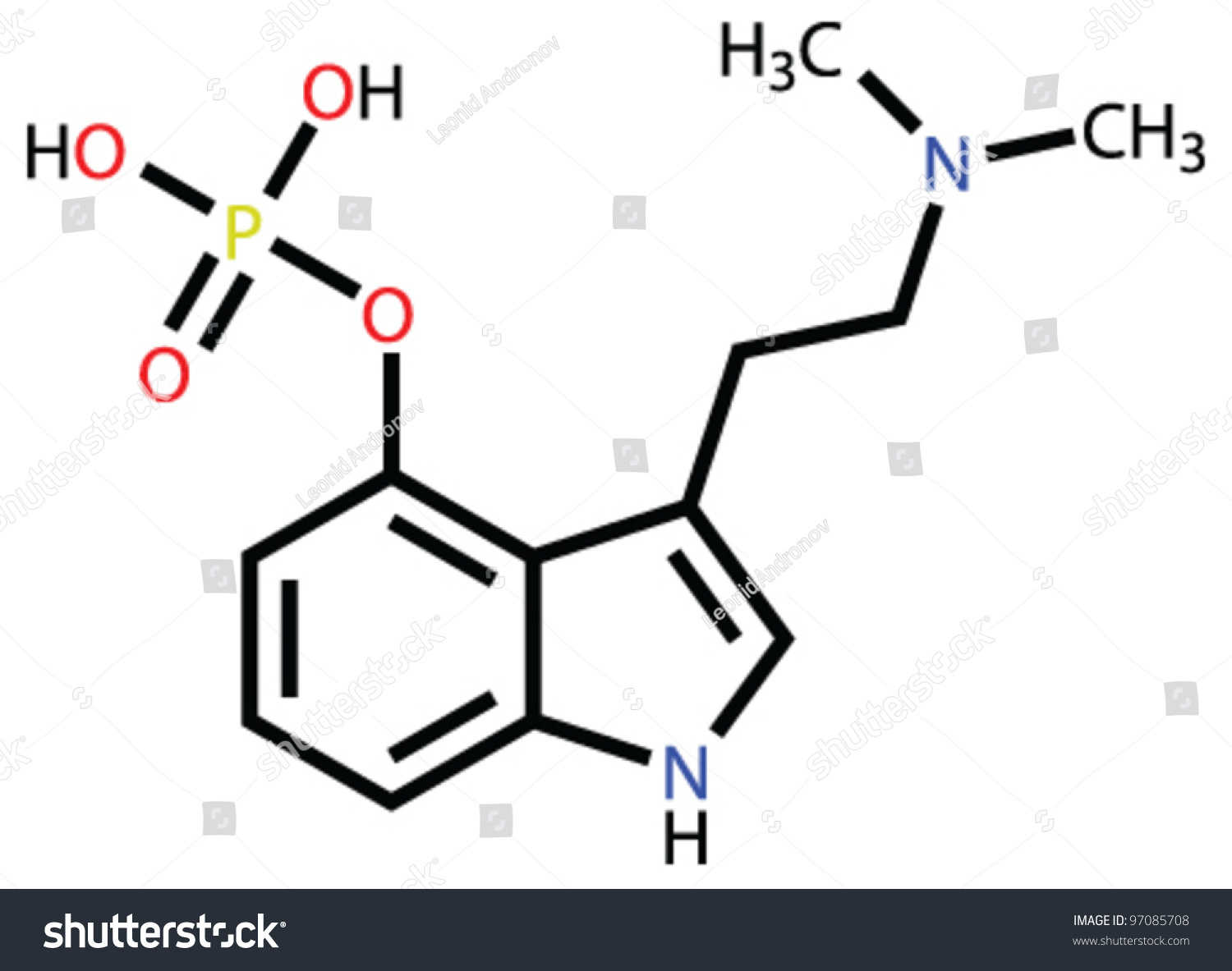 Psilocybin, A Hallucinogen Found In Mushrooms. Structural Formula Stock ...