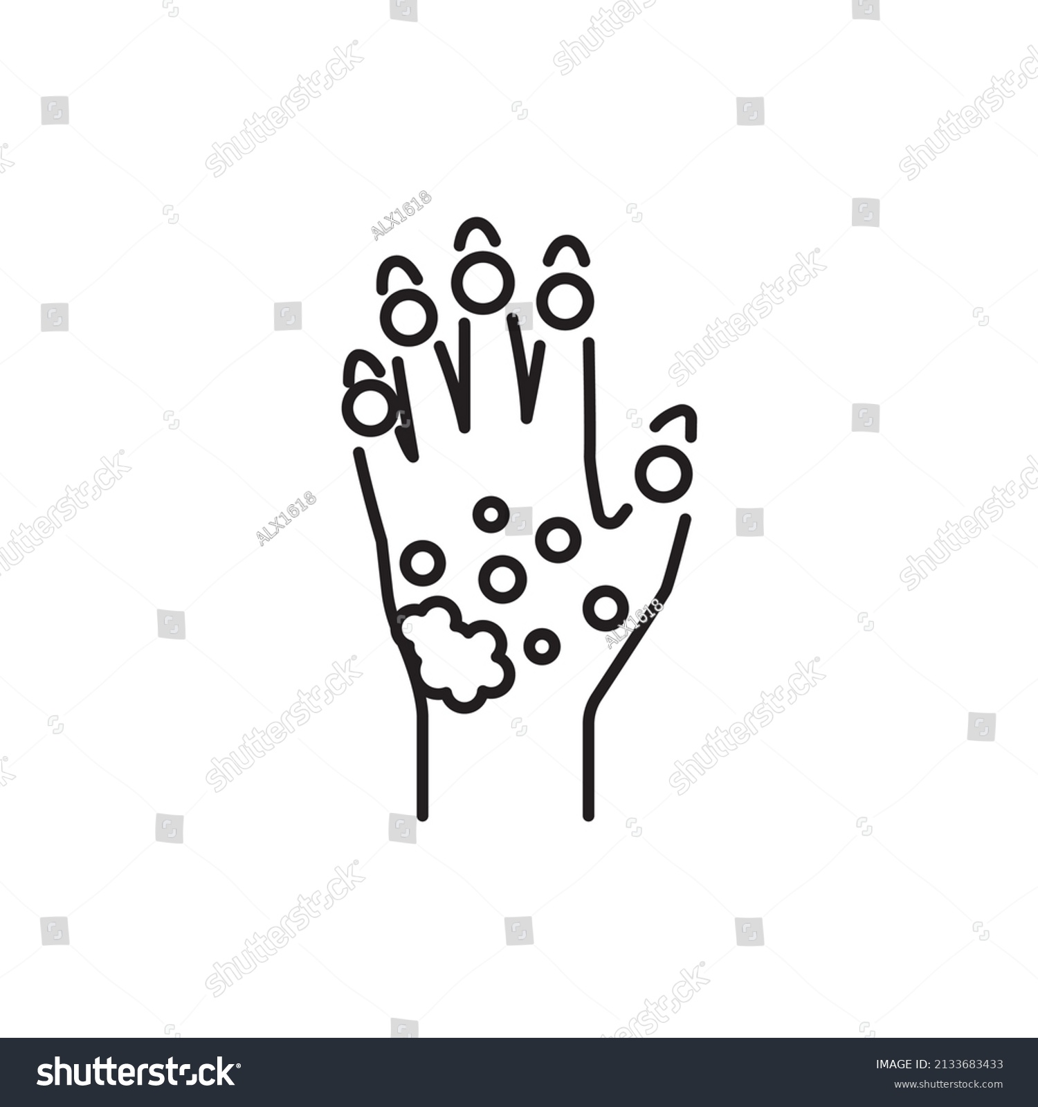 Psoriatic Arthritis Color Line Icon Pictogram Stock Vector (Royalty ...