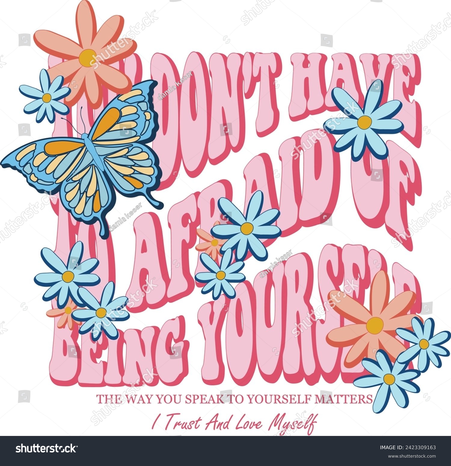 SVG of psychedelic groovy slogans butterfly flowers pink  svg