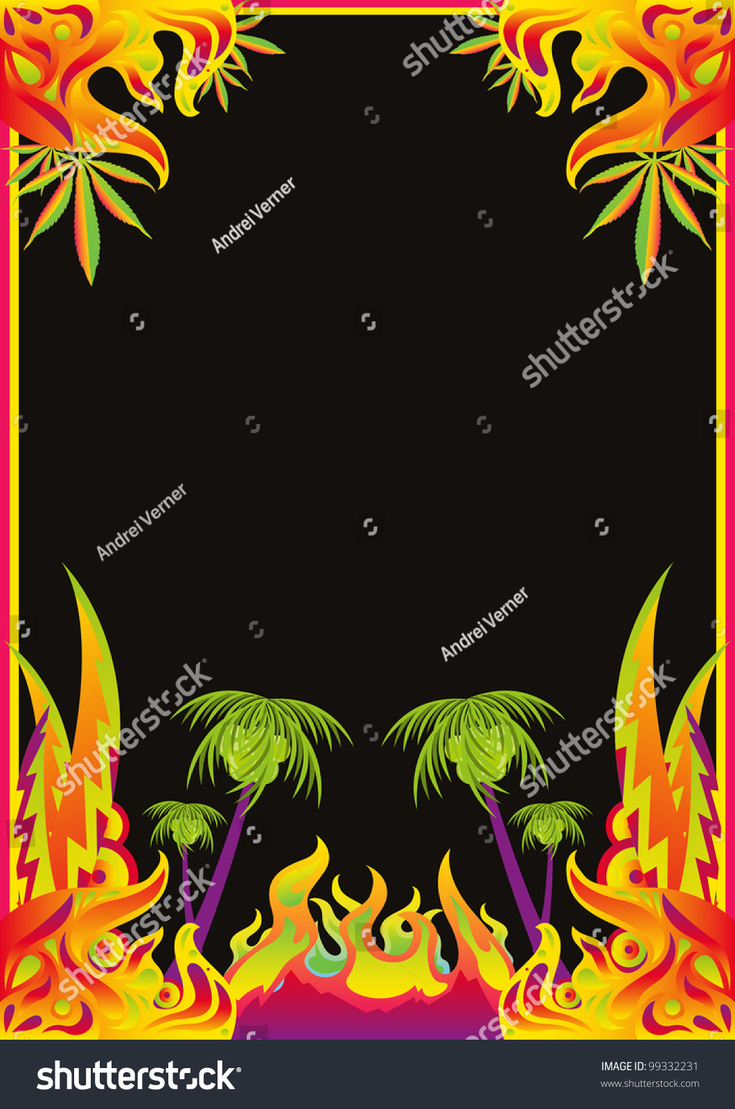 Psychedelic Music Party Flyer Background Colorful Stock Vector Royalty Free