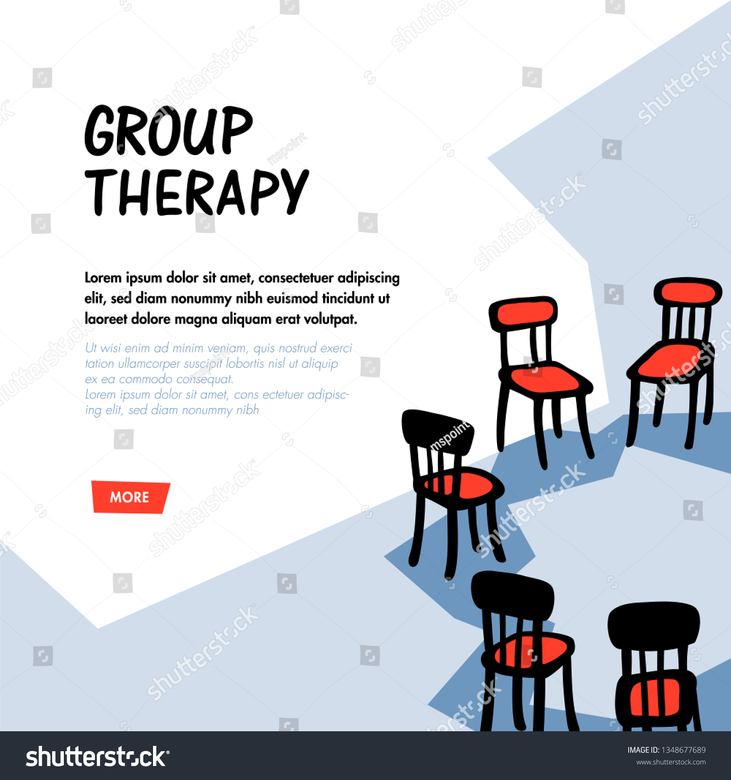 SVG of Psychology. Group therapy concept. Hand drawn chairs arranged in a circle. Group suuport for people suffering psychology disorders and addictions. Doodle slyle flat vector illustration svg