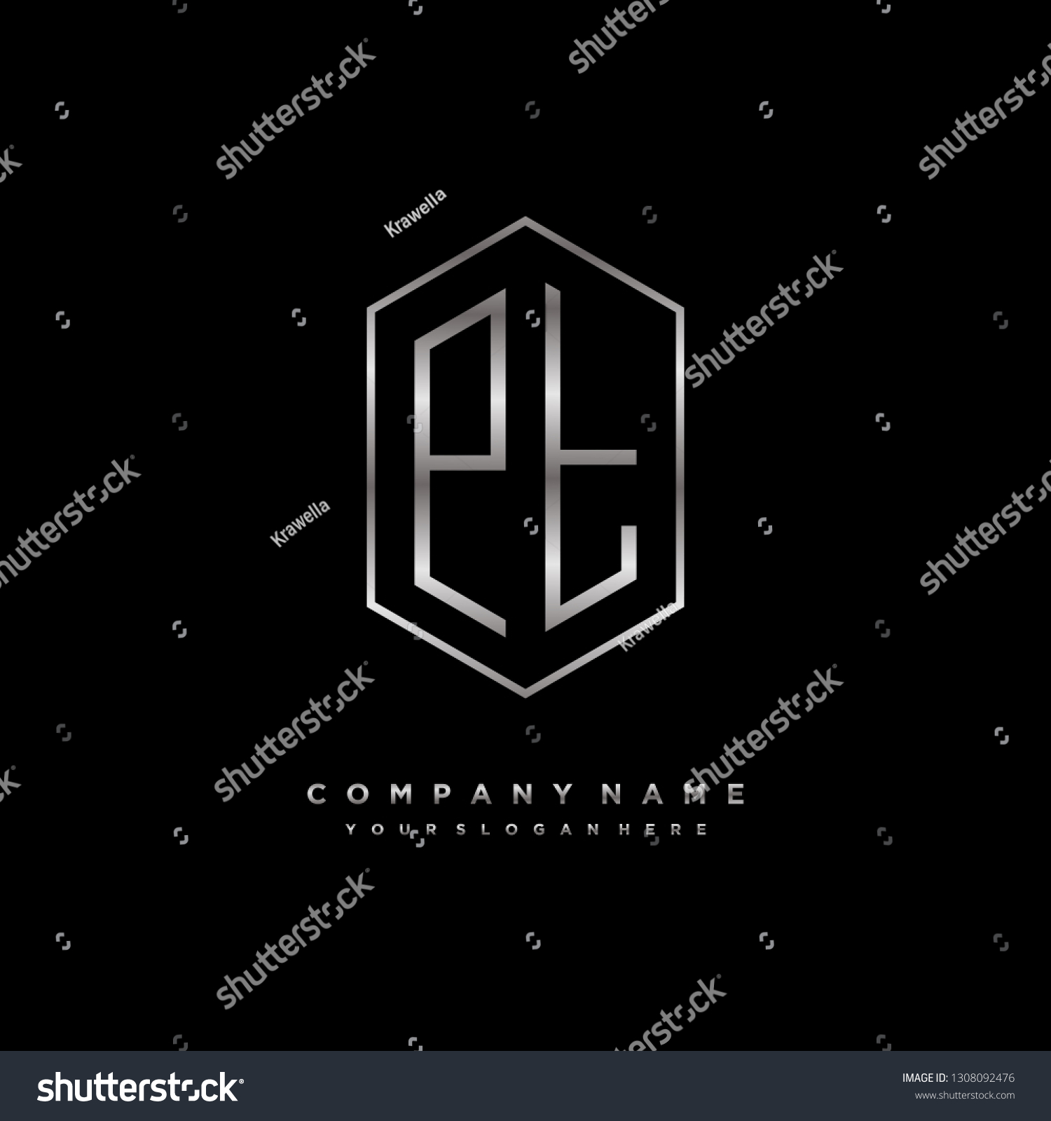 Pt Initial Letter Modern Logo Design Stock Vector (Royalty Free ...