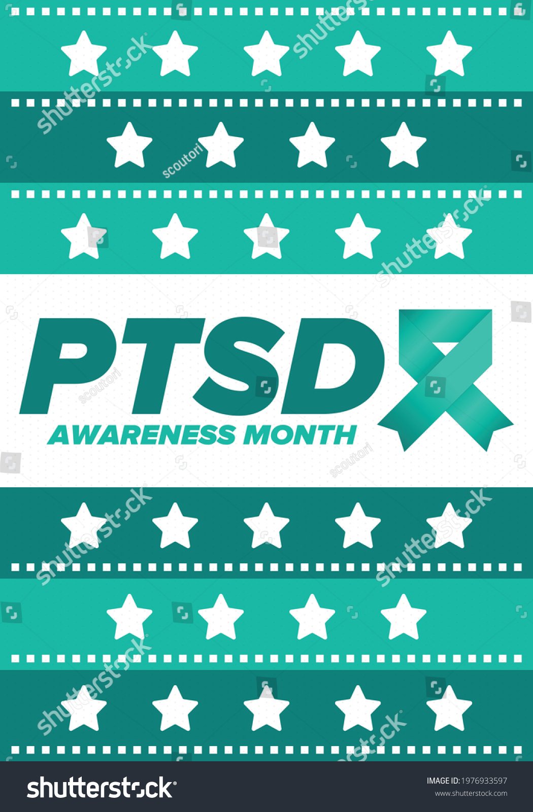 Ptsd Awareness Month June Post Traumatic Stock Vector (Royalty Free