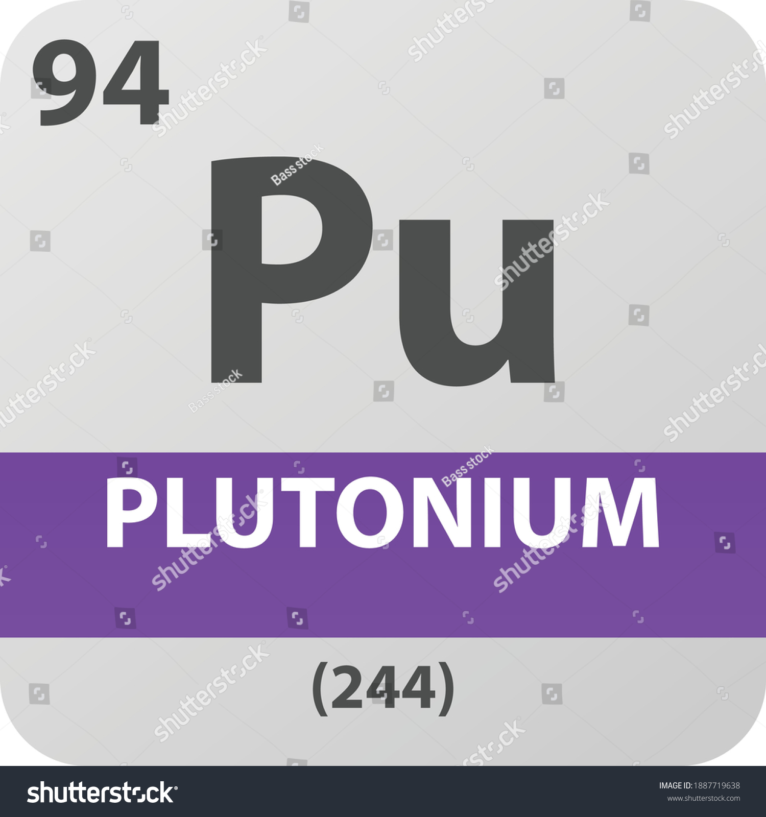 Pu Plutonium Actinoid Chemical Element Periodic Stock Vector Royalty