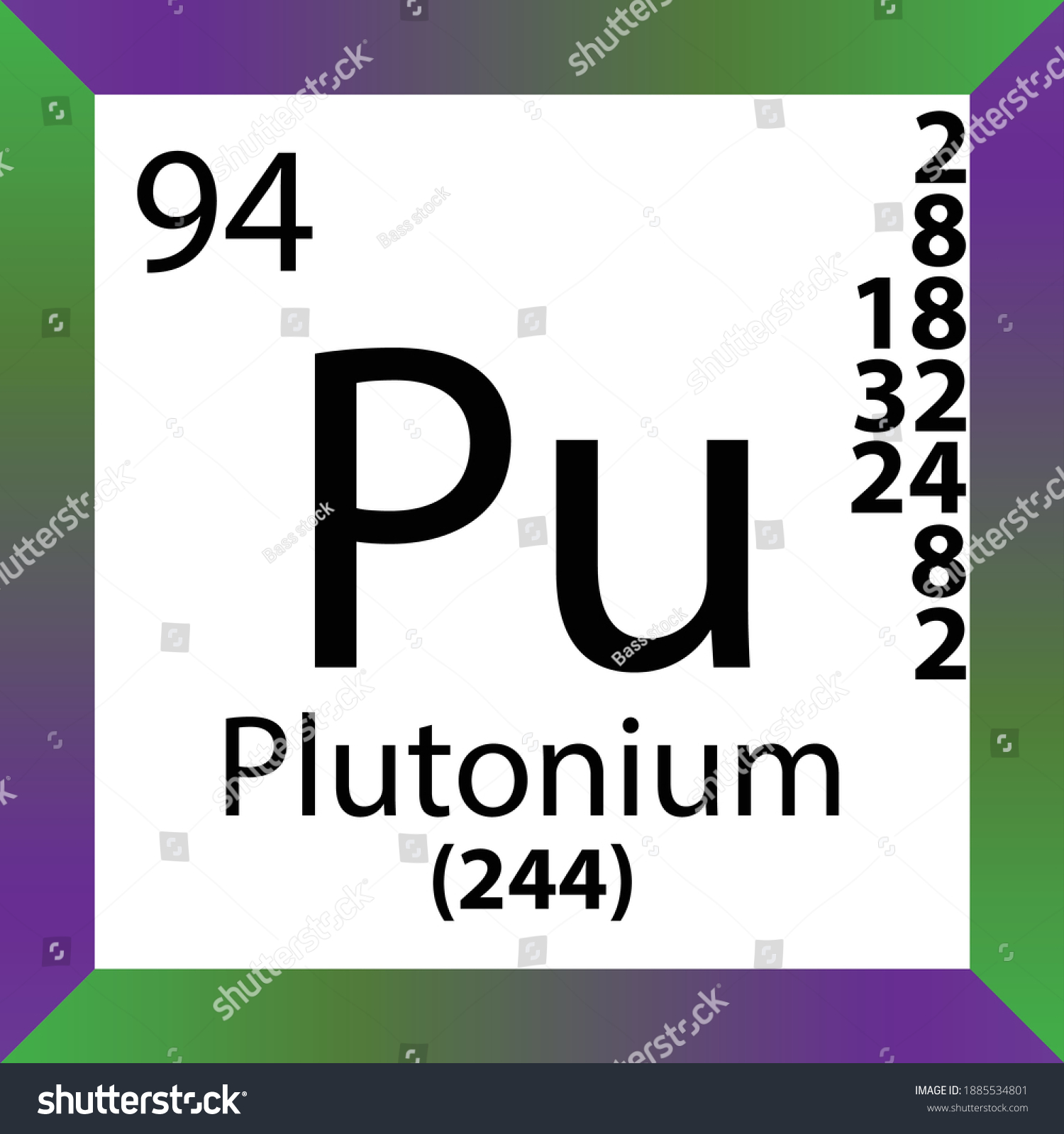 Pu Plutonium Chemical Element Periodic Table Stock Vector (Royalty Free ...