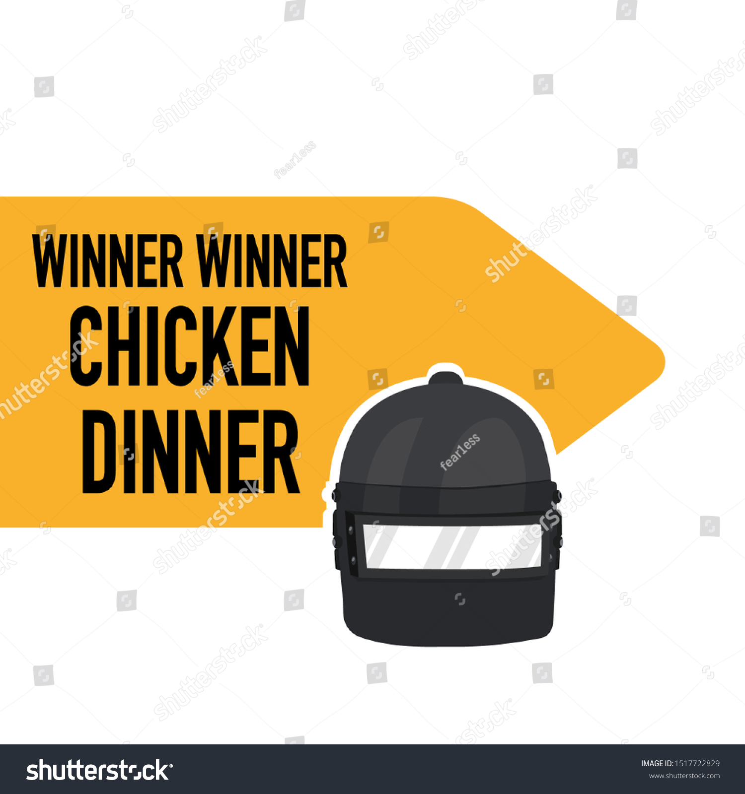 Pubg Game Level 3 Helmet Winner Stock Vector Royalty Free