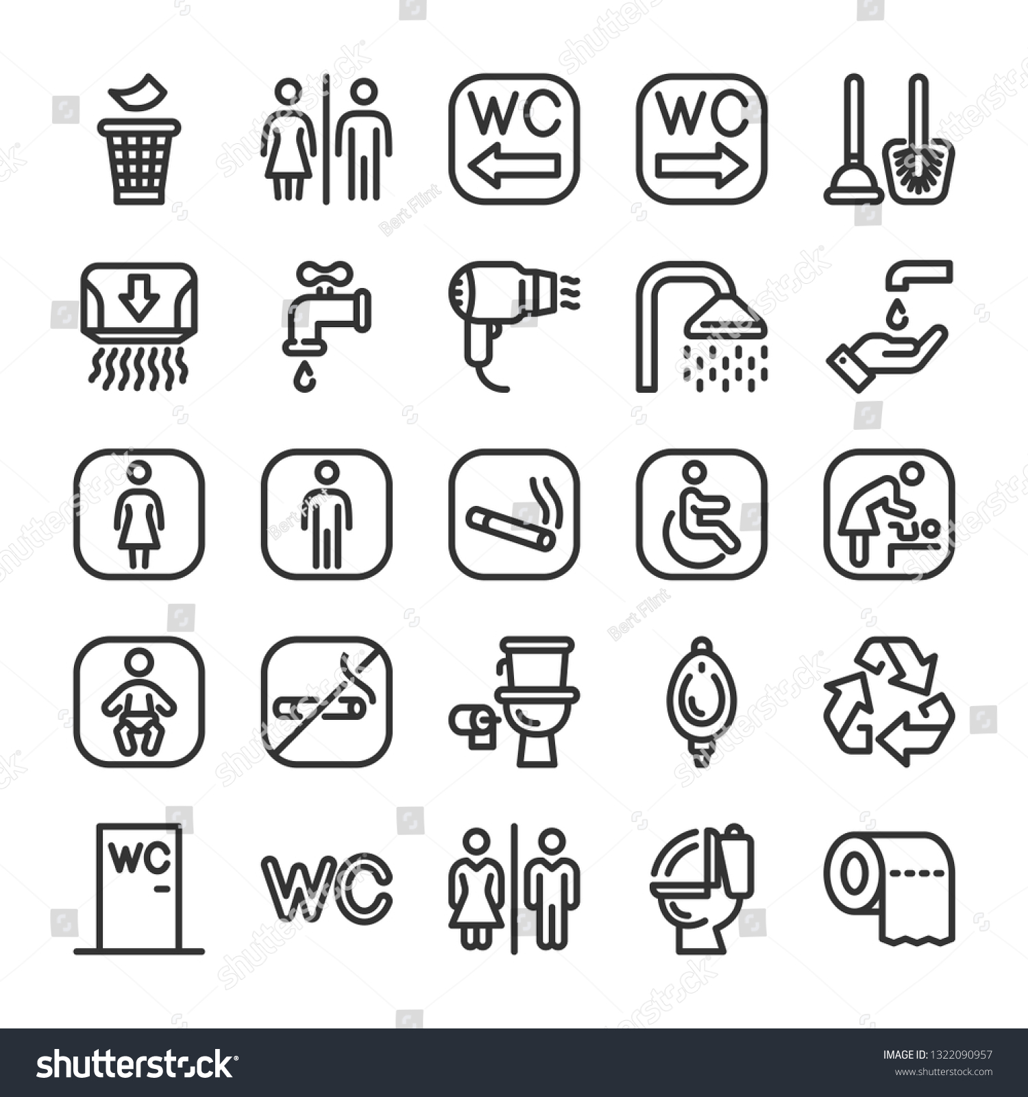 Toilet Set Icon Stock Vectors Images Vector Art Shutterstock