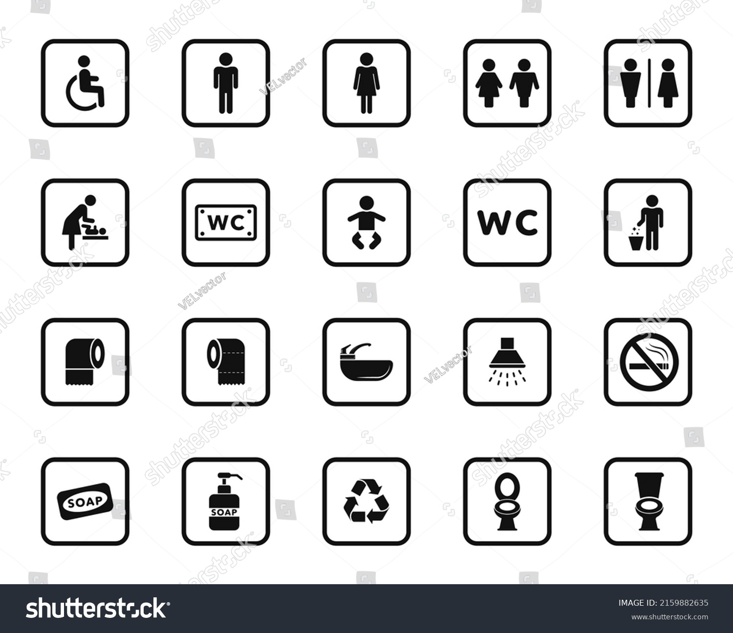 Public Toilet Icon Set Toilet Signs Stock Vector (Royalty Free ...