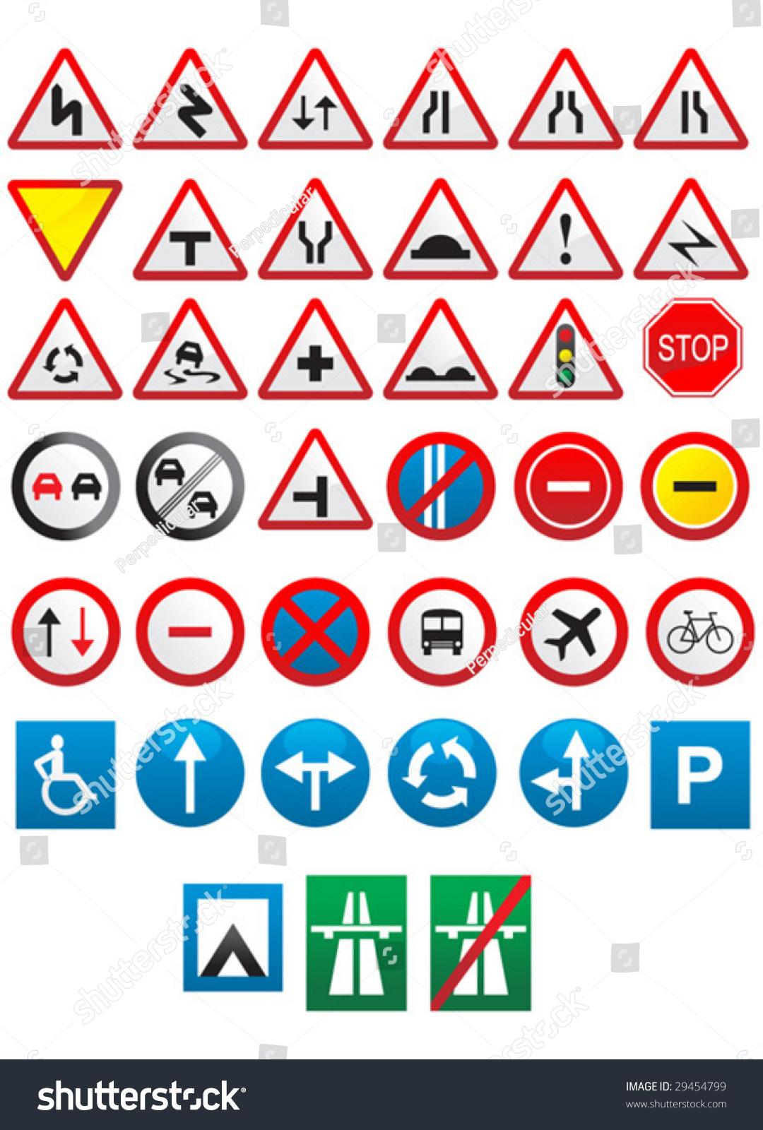 Public Traffic Signs Stock Vector Illustration 29454799 : Shutterstock