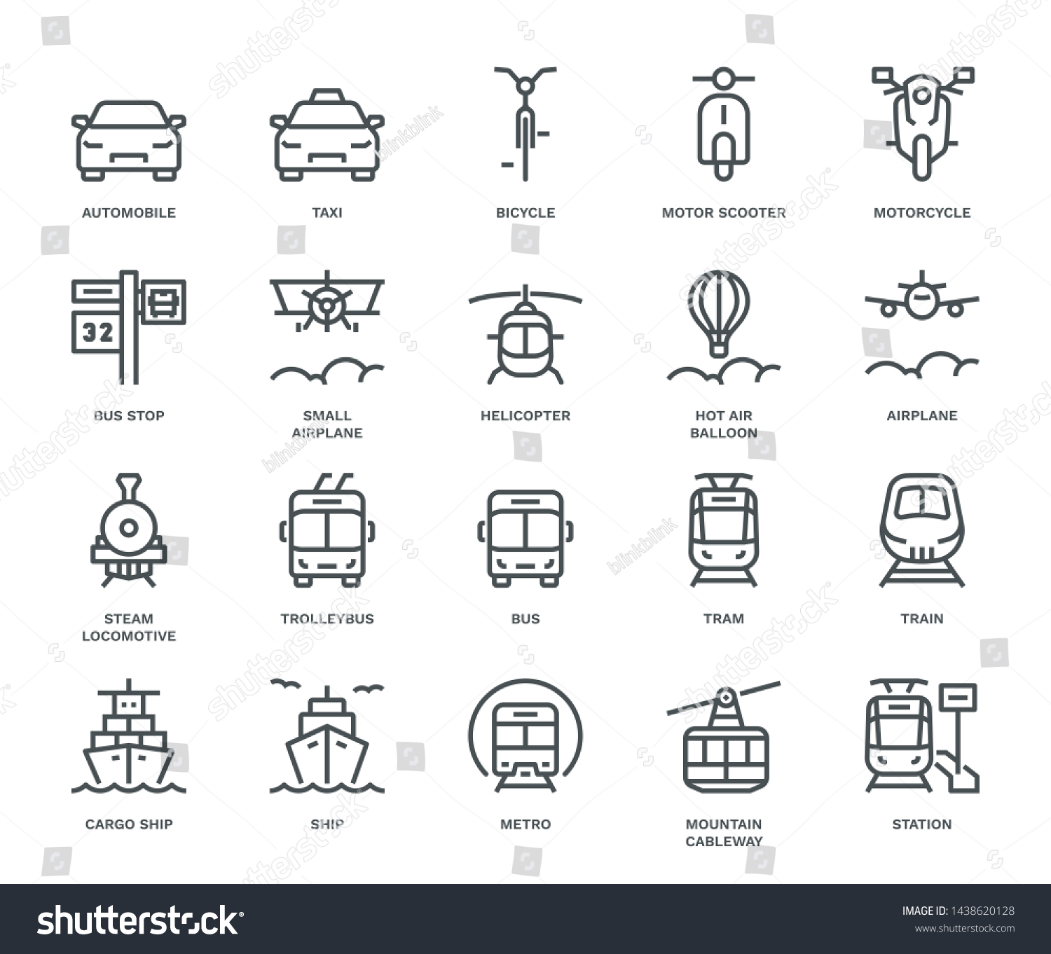 SVG of Public Transport Icons, oncoming/front view,  Monoline concept
The icons were created on a 48x48 pixel aligned, perfect grid providing a clean and crisp appearance. Adjustable stroke weight.  svg