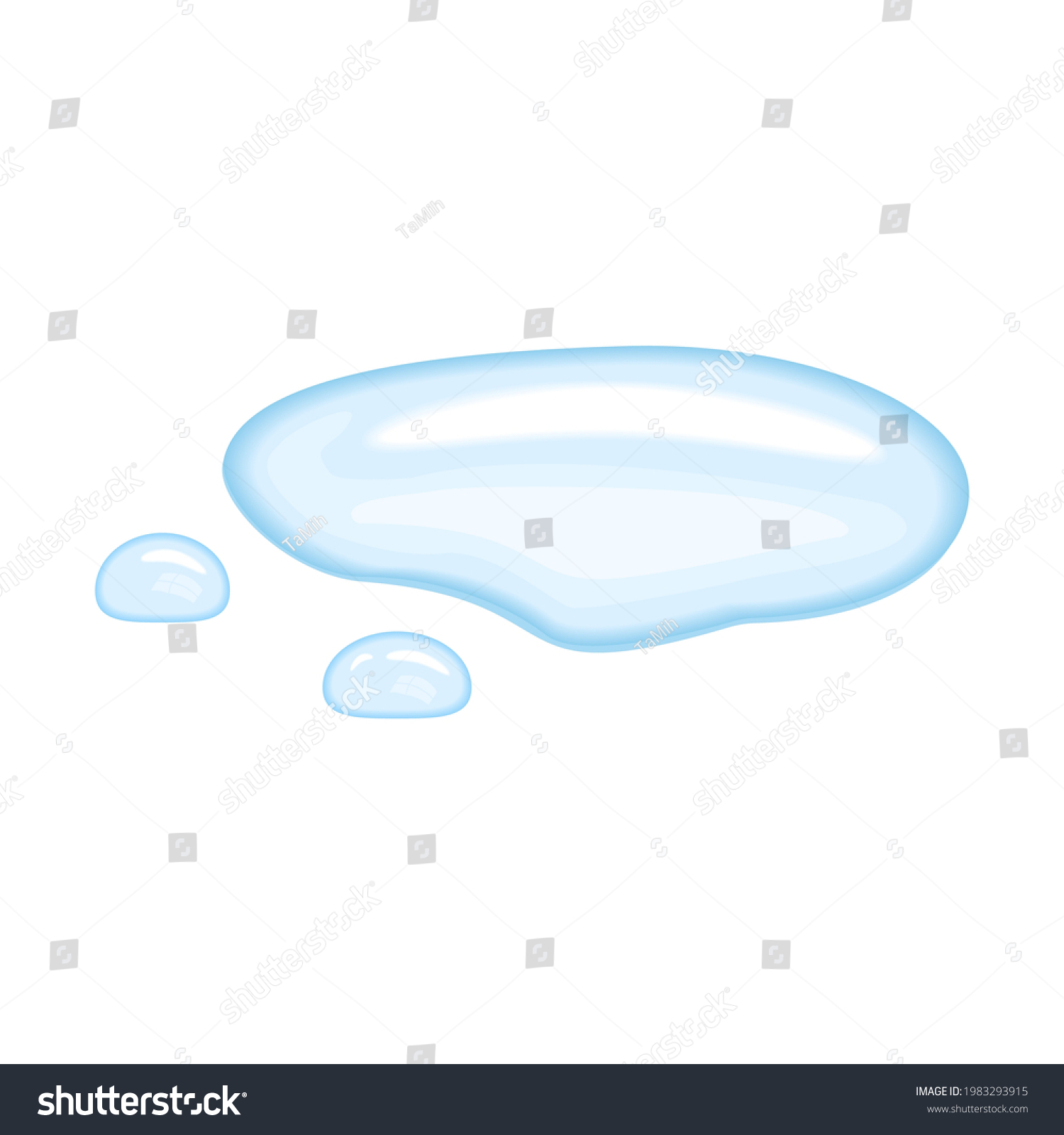 Puddle After Rain Water Aqua Drops Stock Vector (Royalty Free ...