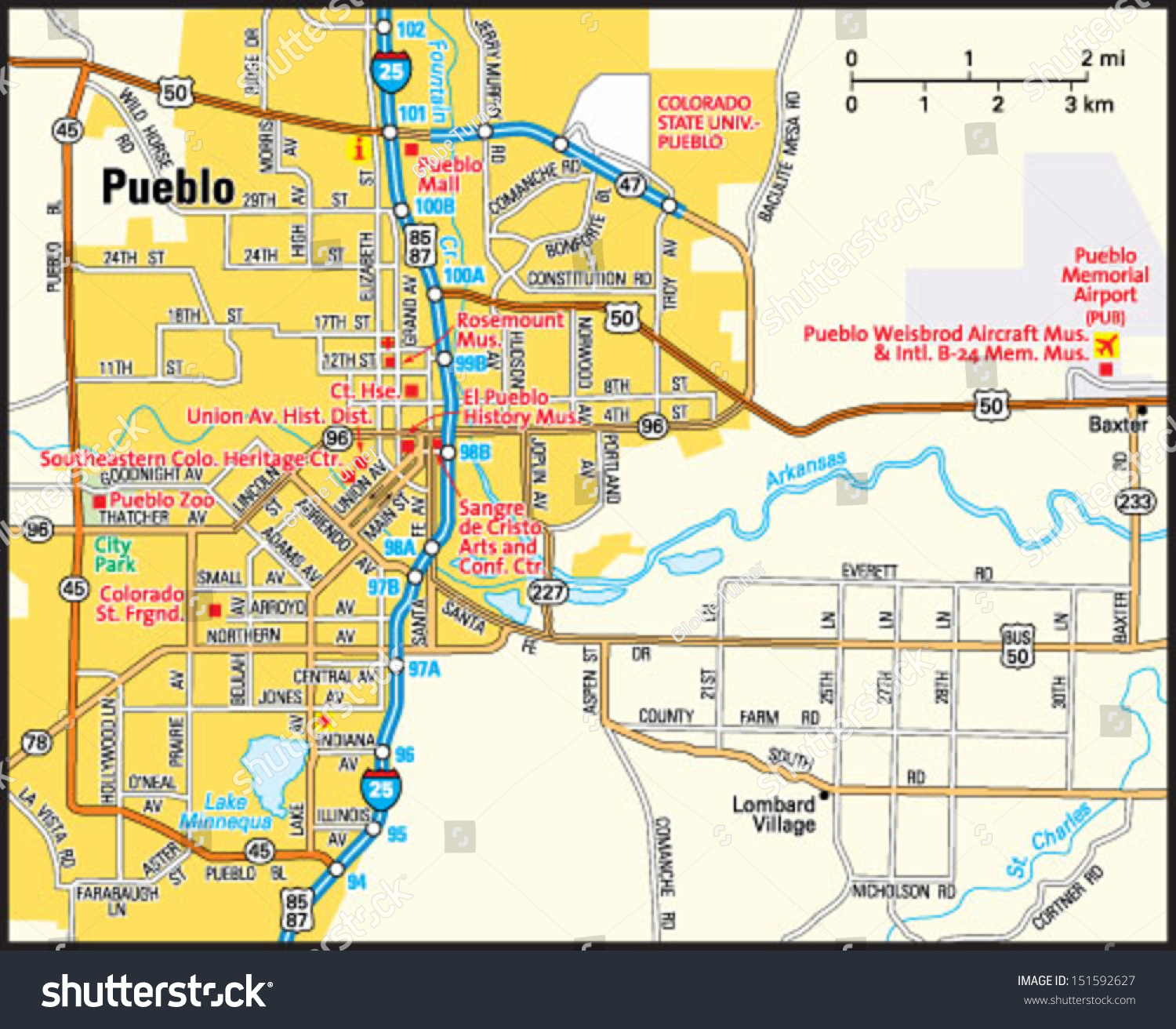 Pueblo Colorado On Map Pueblo Colorado Area Map Stock Vector (Royalty Free) 151592627 |  Shutterstock