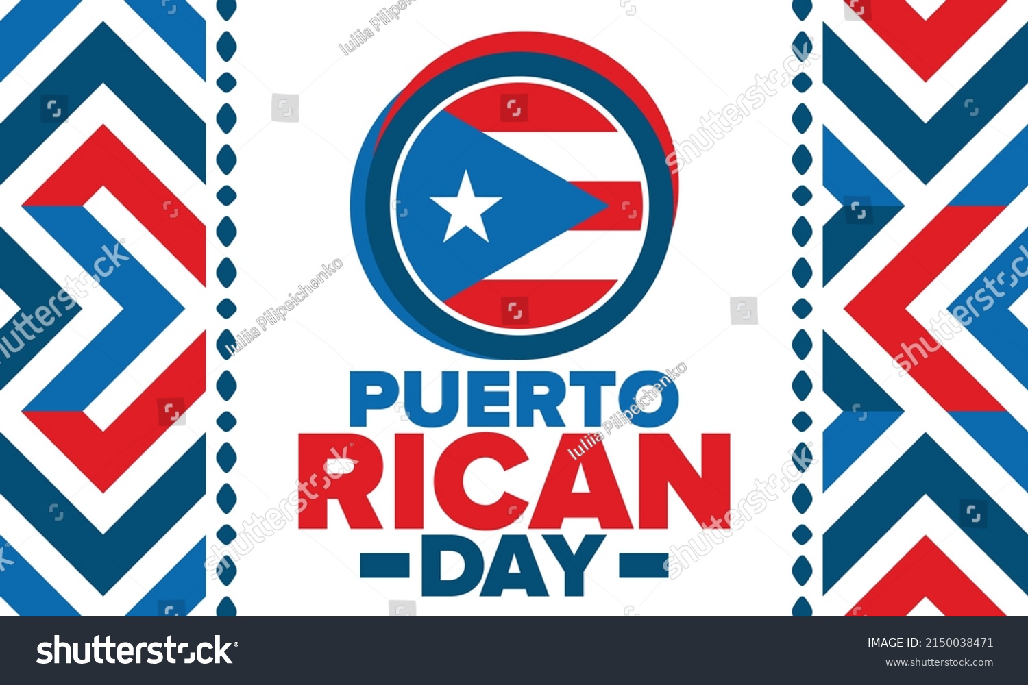 Puerto Rican Day National Happy Holiday Stock Vector (Royalty Free ...