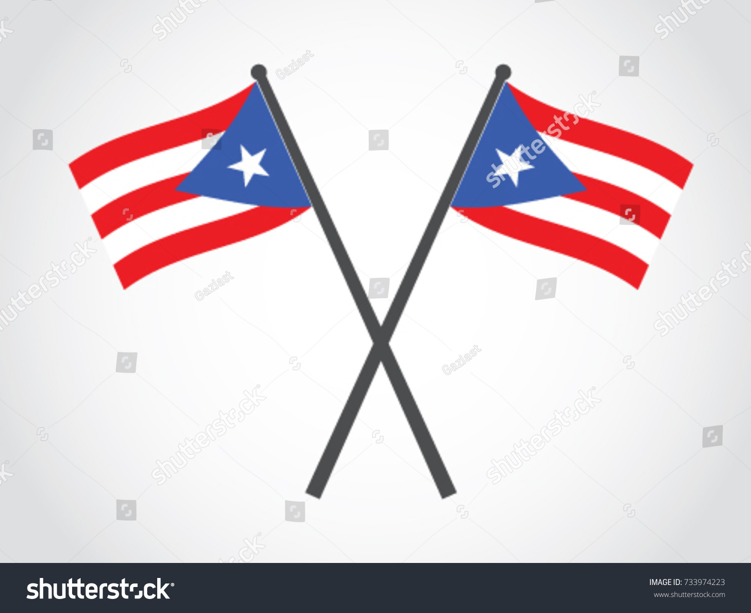 Puerto Rico Emblem Cross Flag Stock Vector (Royalty Free) 733974223 ...