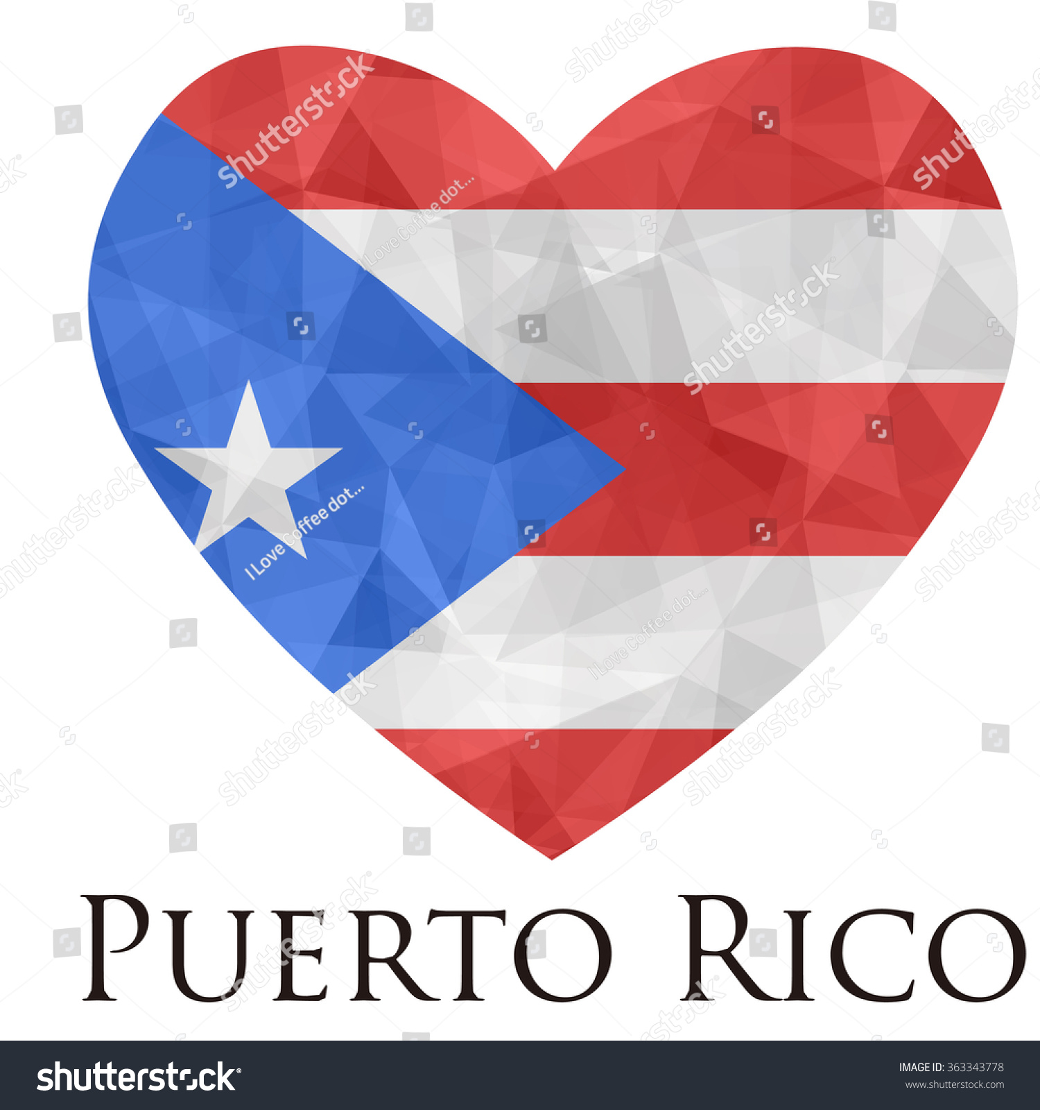 Download Puerto Rico Flag Shape Heart Geometric Stock Vector ...