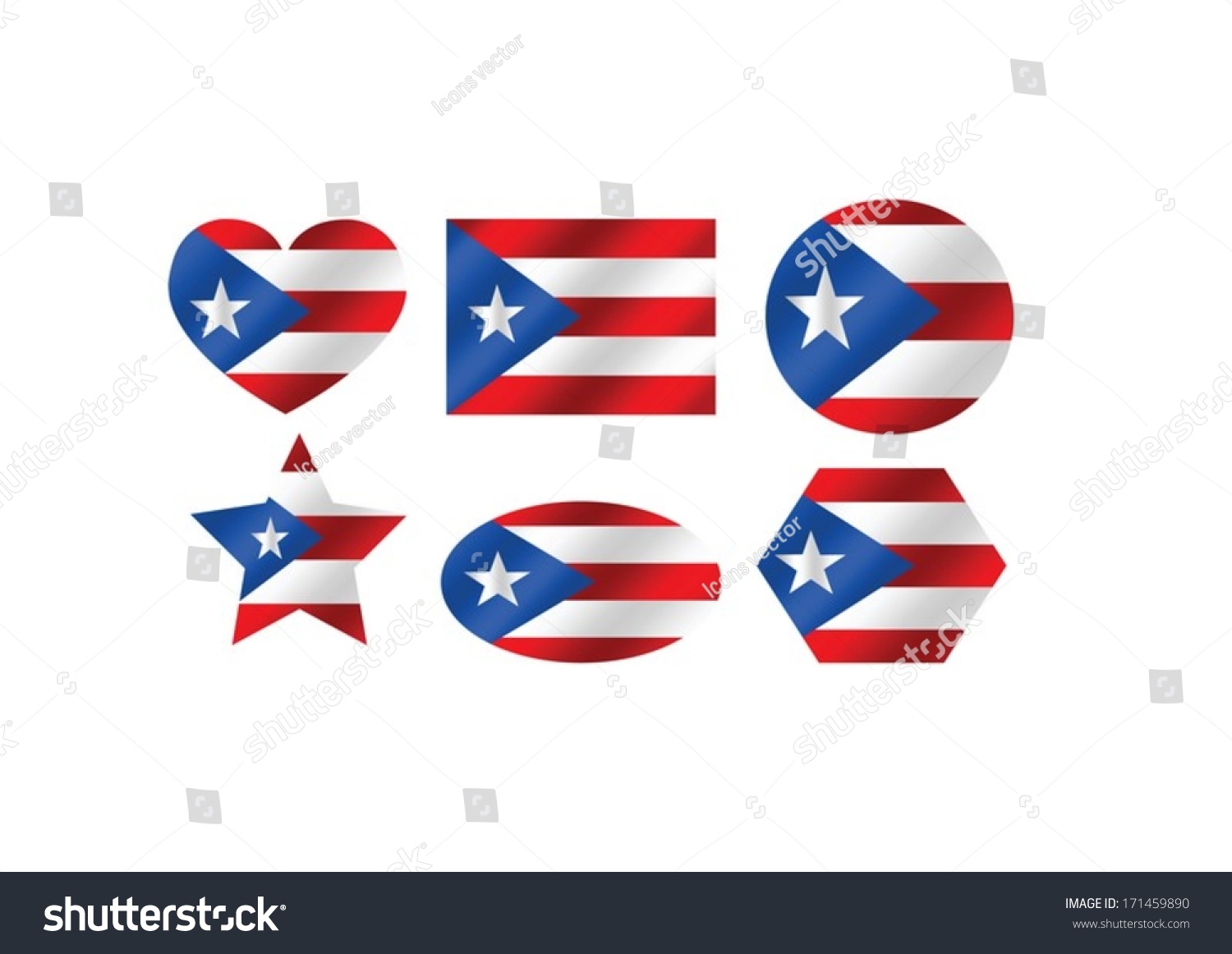 Puerto Rico Flag Themes Idea Design Stock Vector (Royalty Free) 171459890