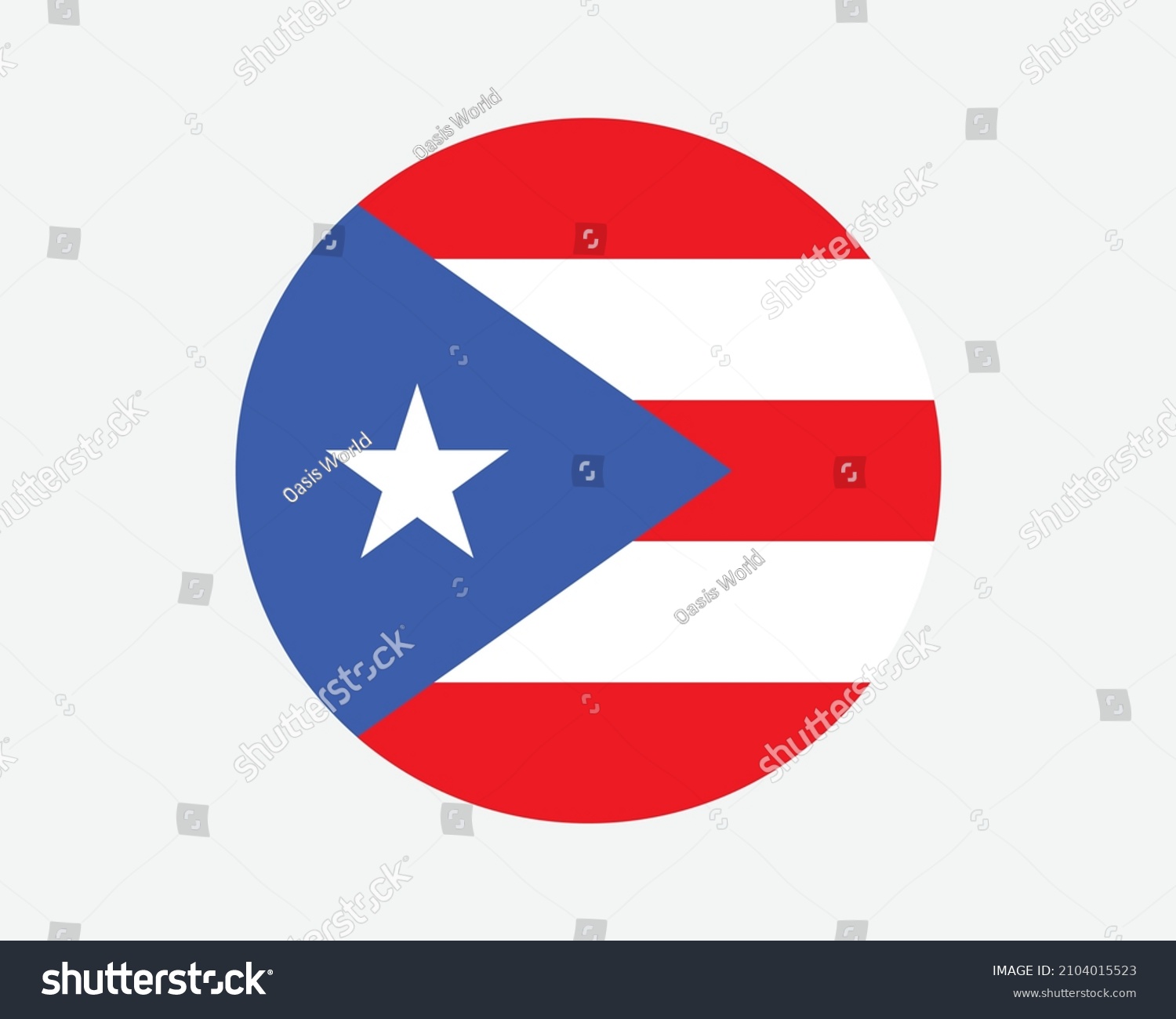 SVG of Puerto Rico Round Flag. PR, Puerto Rican Circle Flag. Unincorporated and Organized US USA Commonwealth Circular Shape Button Banner. EPS Vector Illustration. svg