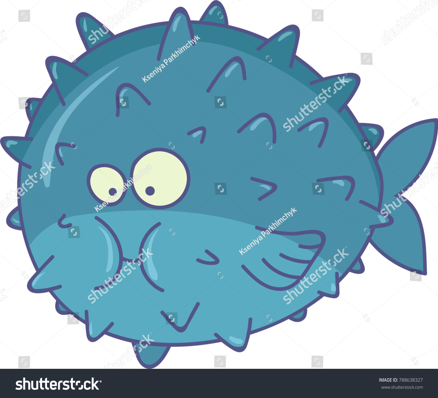 Puffer Fish Cartoon Vector Stock Vector Royalty Free 788638327