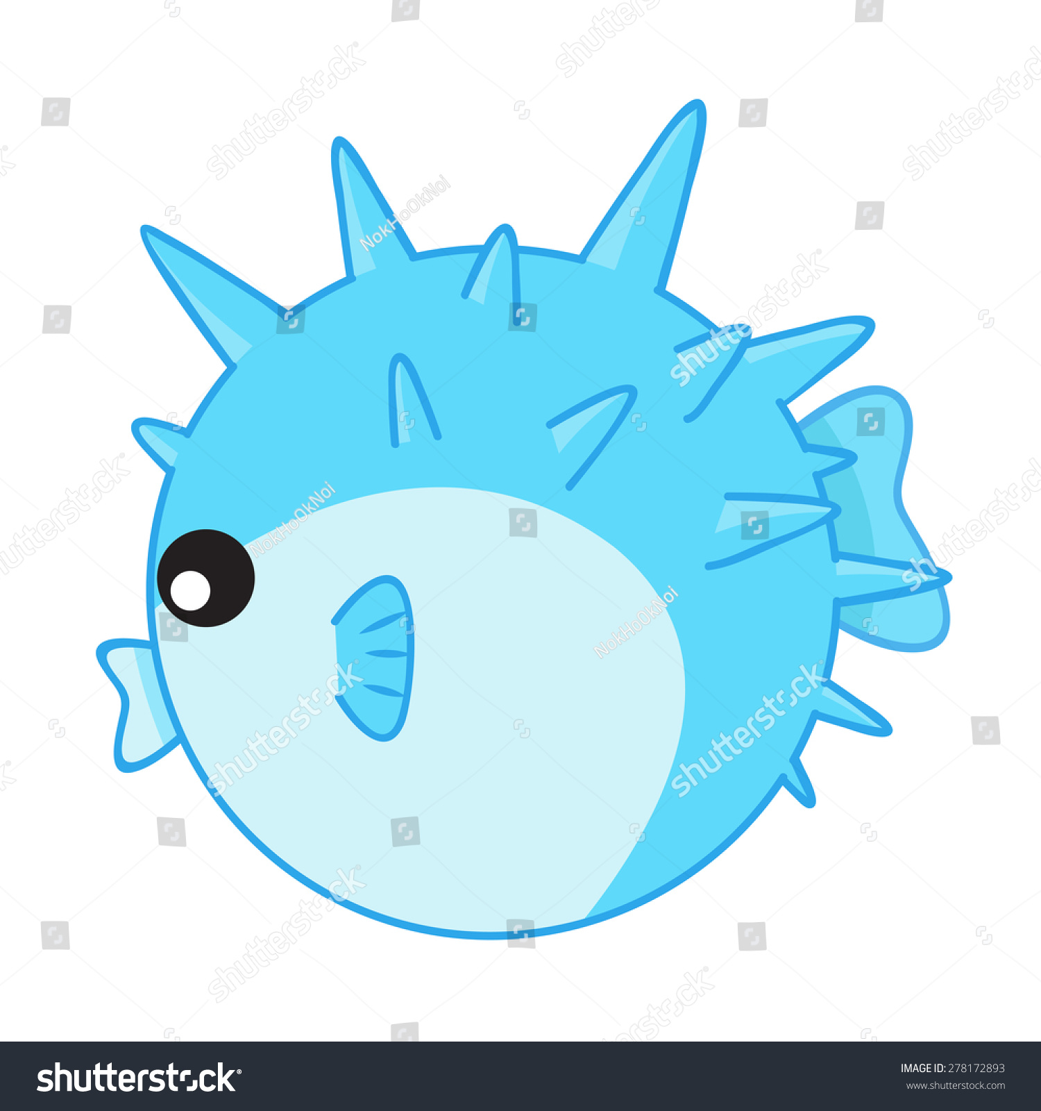 Puffer Fish Isolated Illustration On White Stock Vector (Royalty Free) 278172893 - Shutterstock