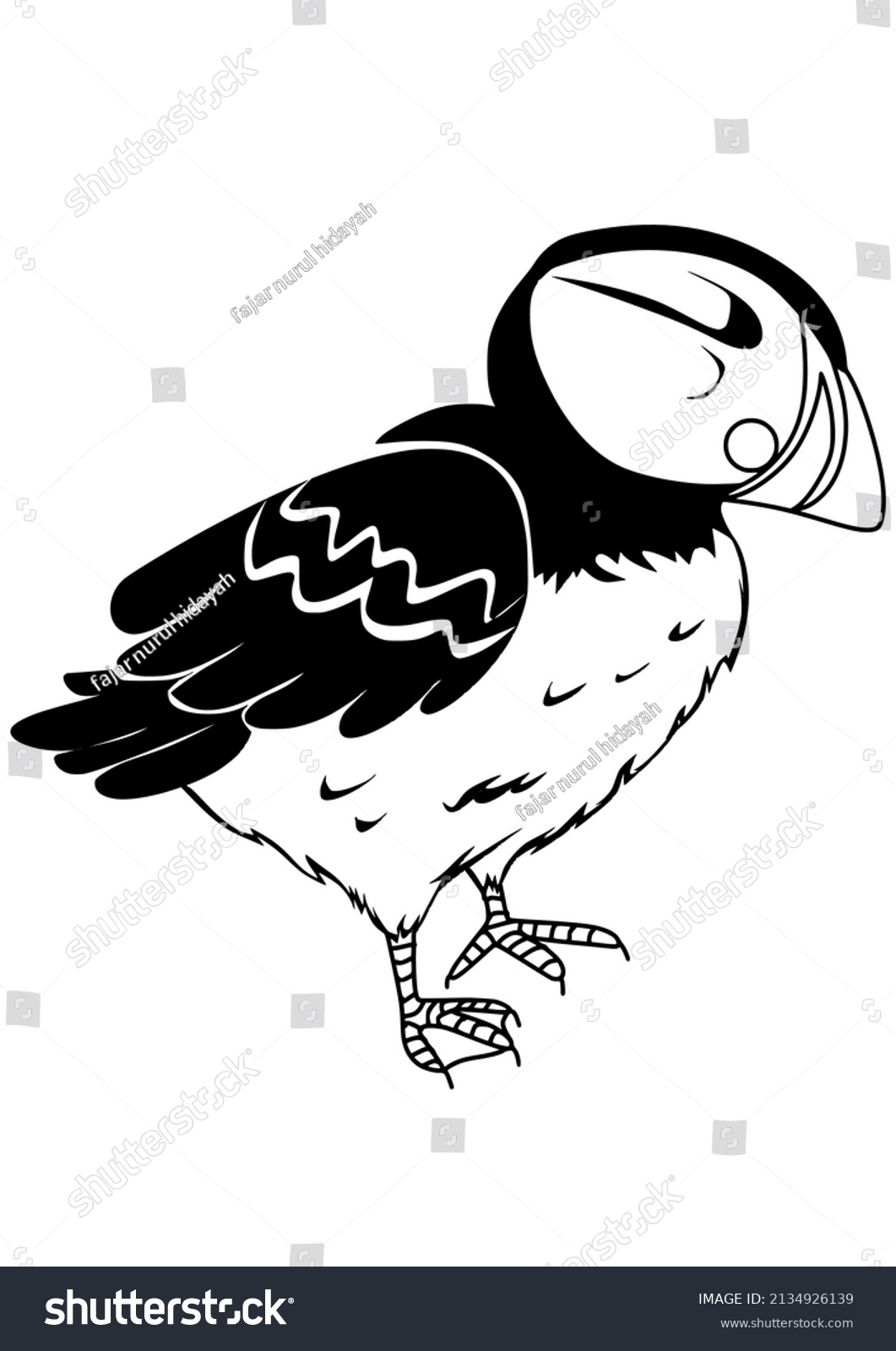 Puffin Bids Wild Life Cartoon Vector Stock Vector (Royalty Free ...