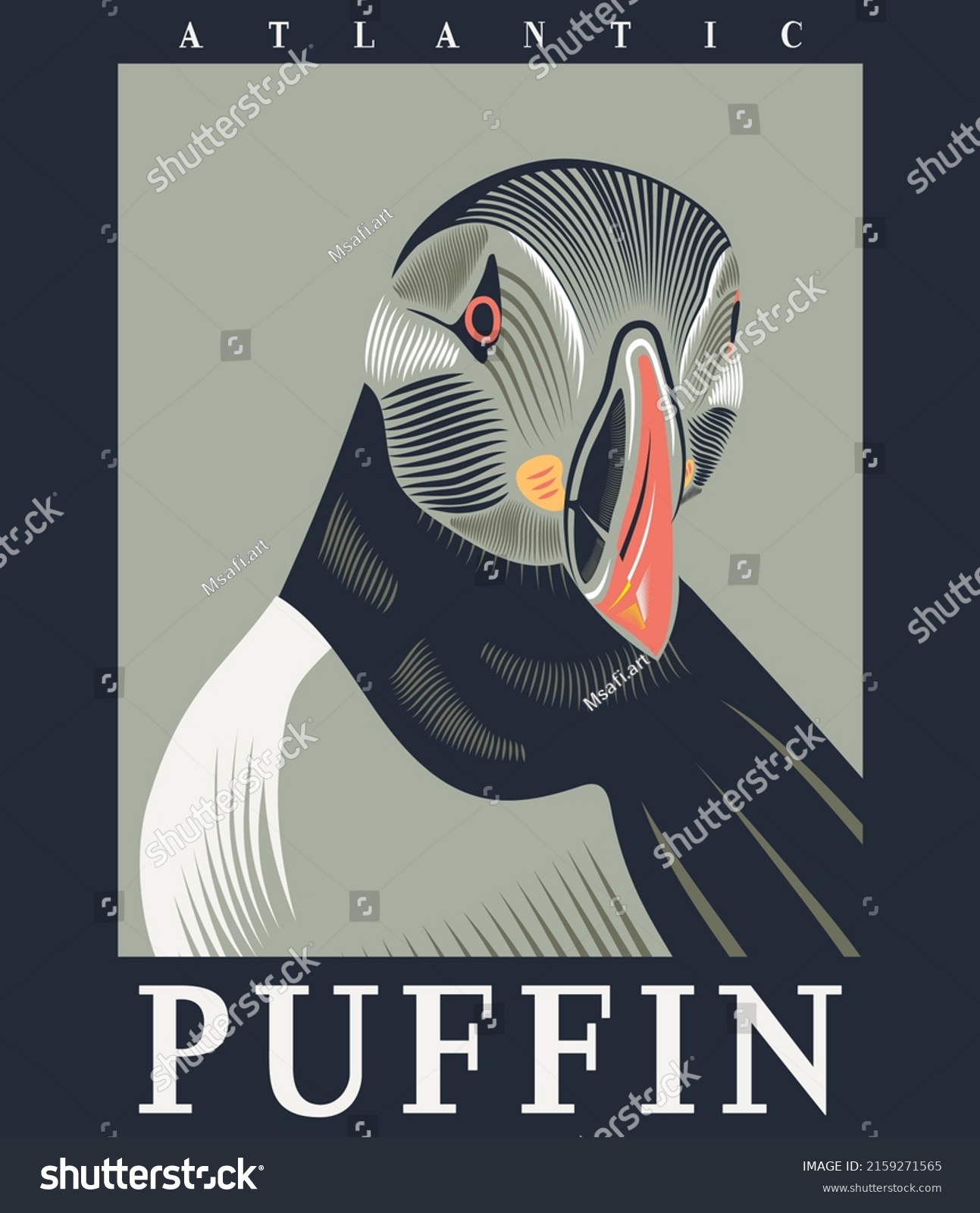 SVG of Puffin Bird art Atlantic Ocean  svg