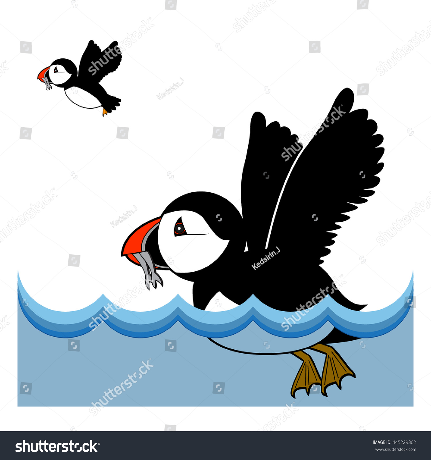 SVG of puffin vector illustration on white background svg