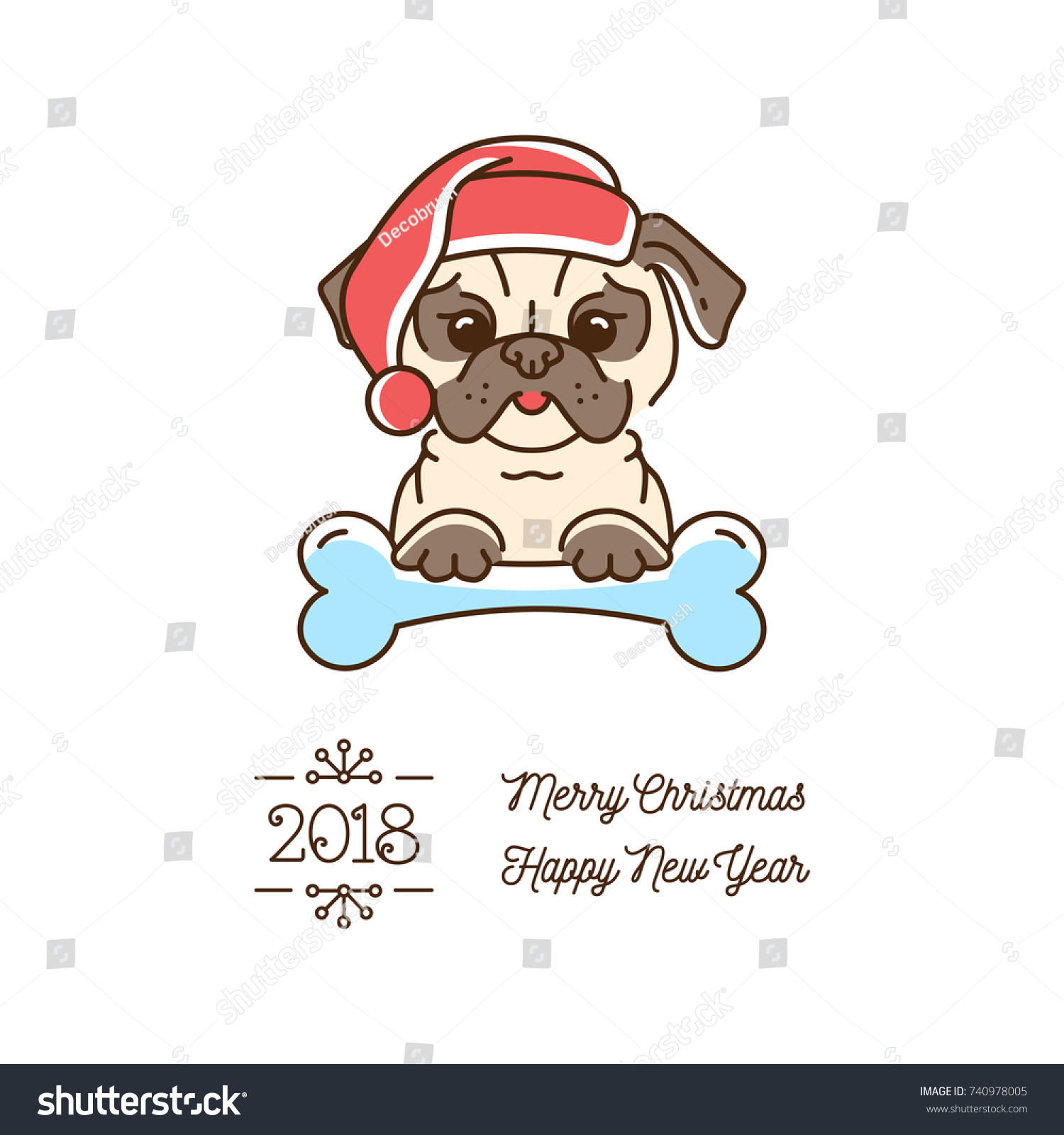 year of the pug pug year 2018 stock vector 740978005 year of the pug pug year 2018 stock vector 740978005