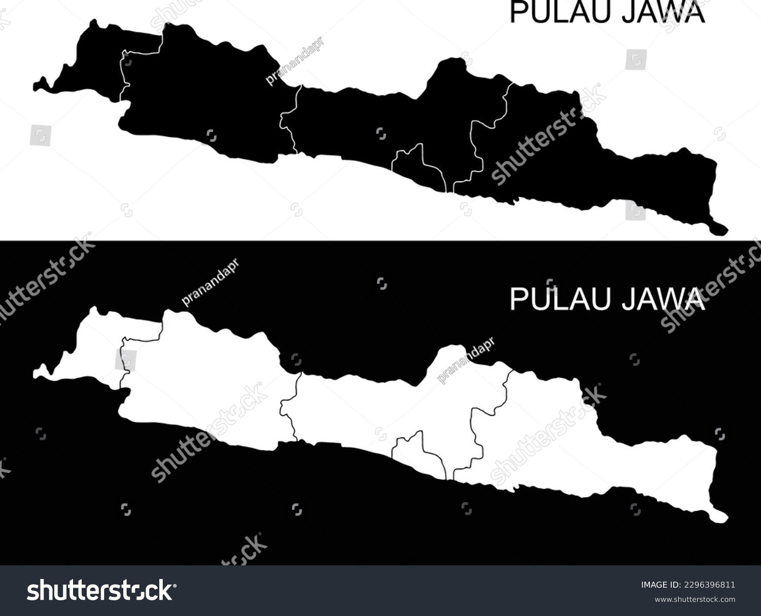 SVG of Pulau Jawa or Java Island BW Indonesia Maps svg