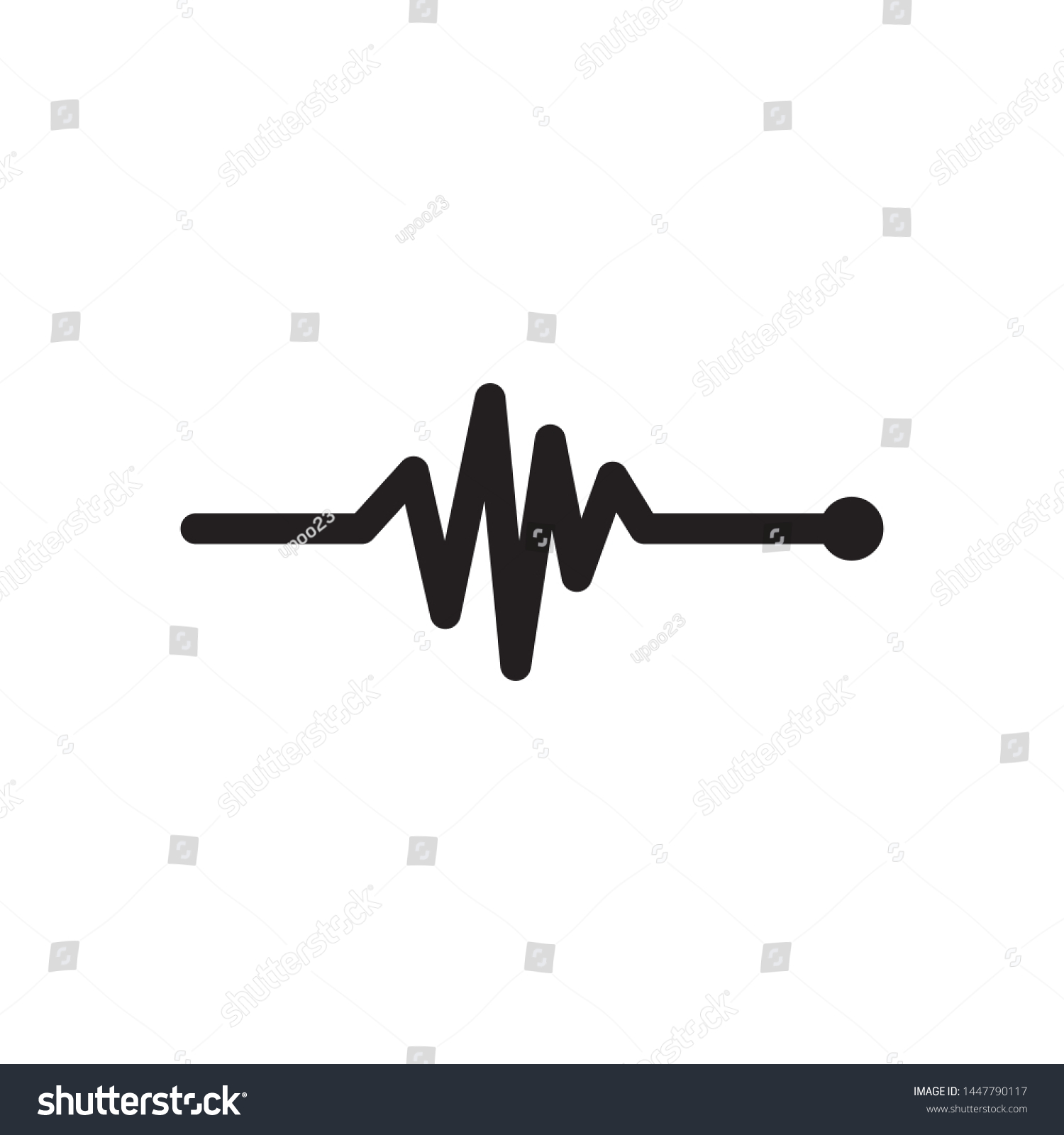 Pulse Heartbeat Icon Vector Heartbeat Logo Stock Vector Royalty