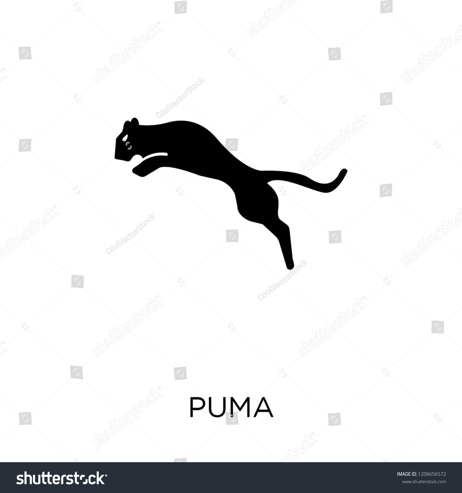 Puma Symbol Design Animals Stock Vector 